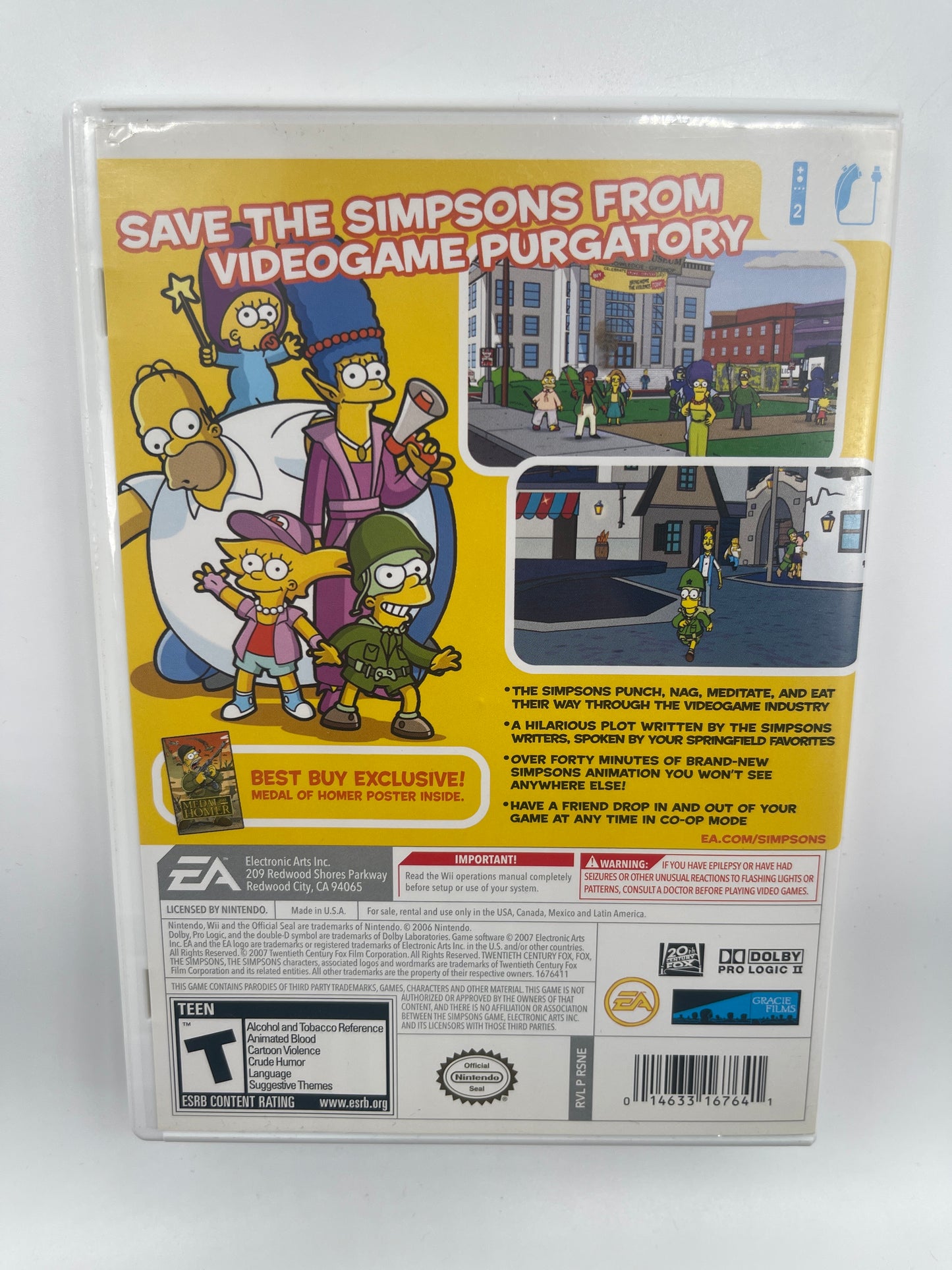 The Simpsons Game - Nintendo Wii - Free Shipping!