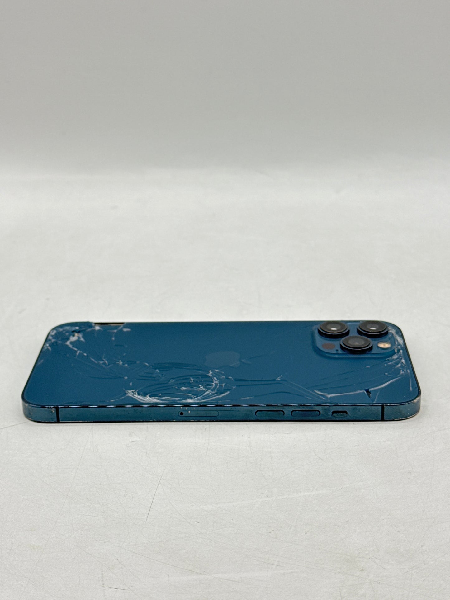 Unlocked Apple iPhone 12 Pro Max A2342 128GB Pacific Blue - Cracked Screen & Back Read