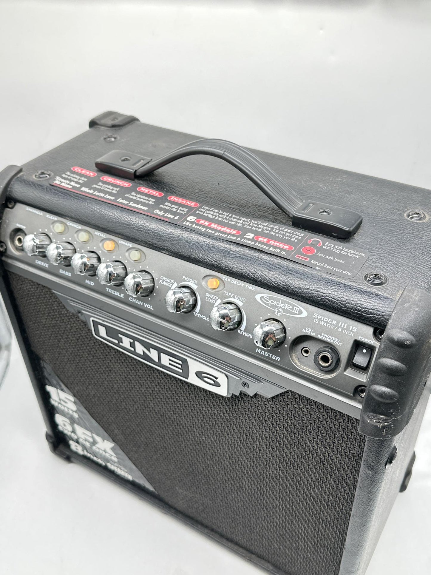 Line 6 Spider III 15 Watt Guitar Amplifier Amp Black Tested