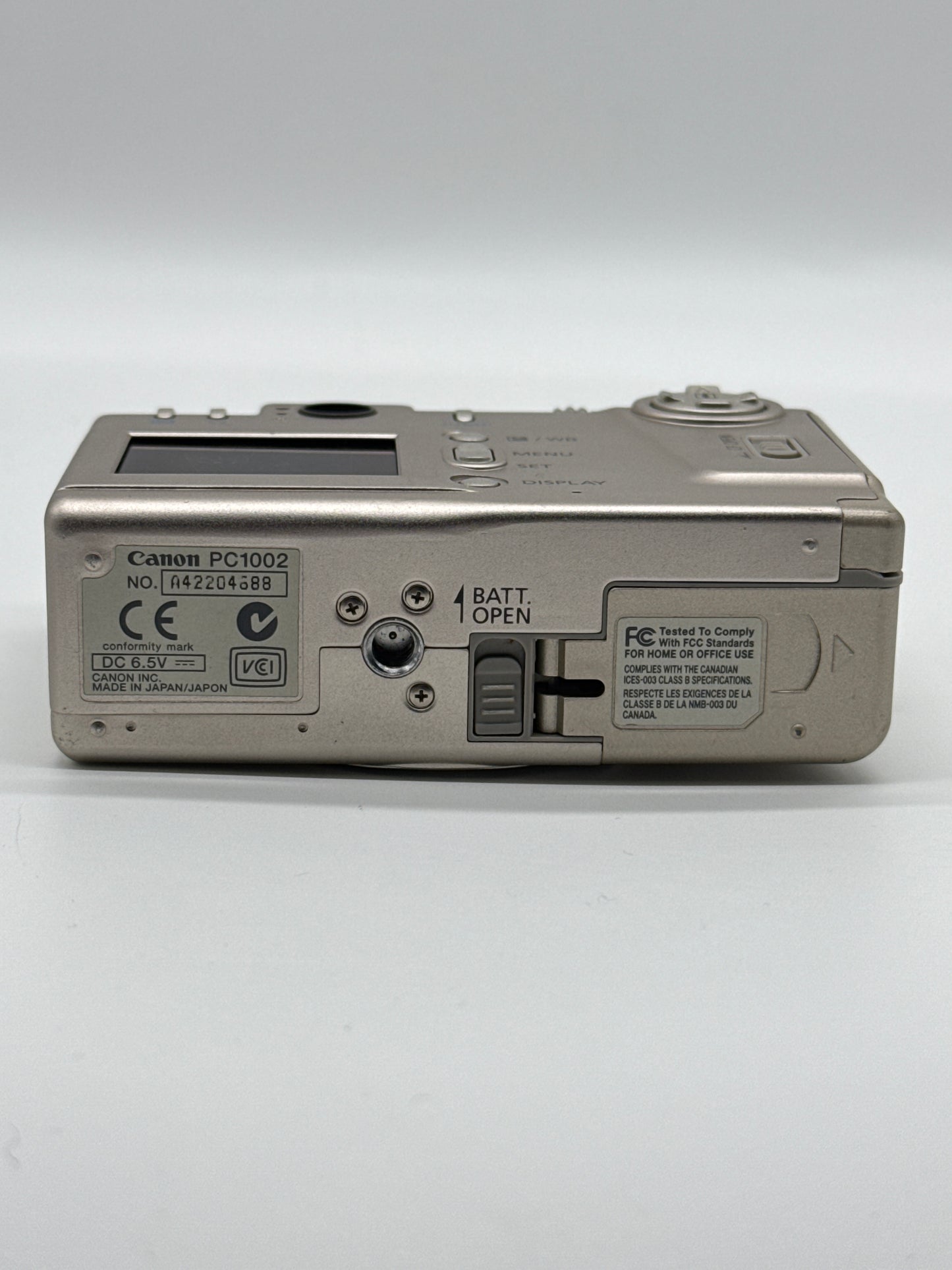 Canon PowerShot S20 3.2MP Digital Camera - No Charger