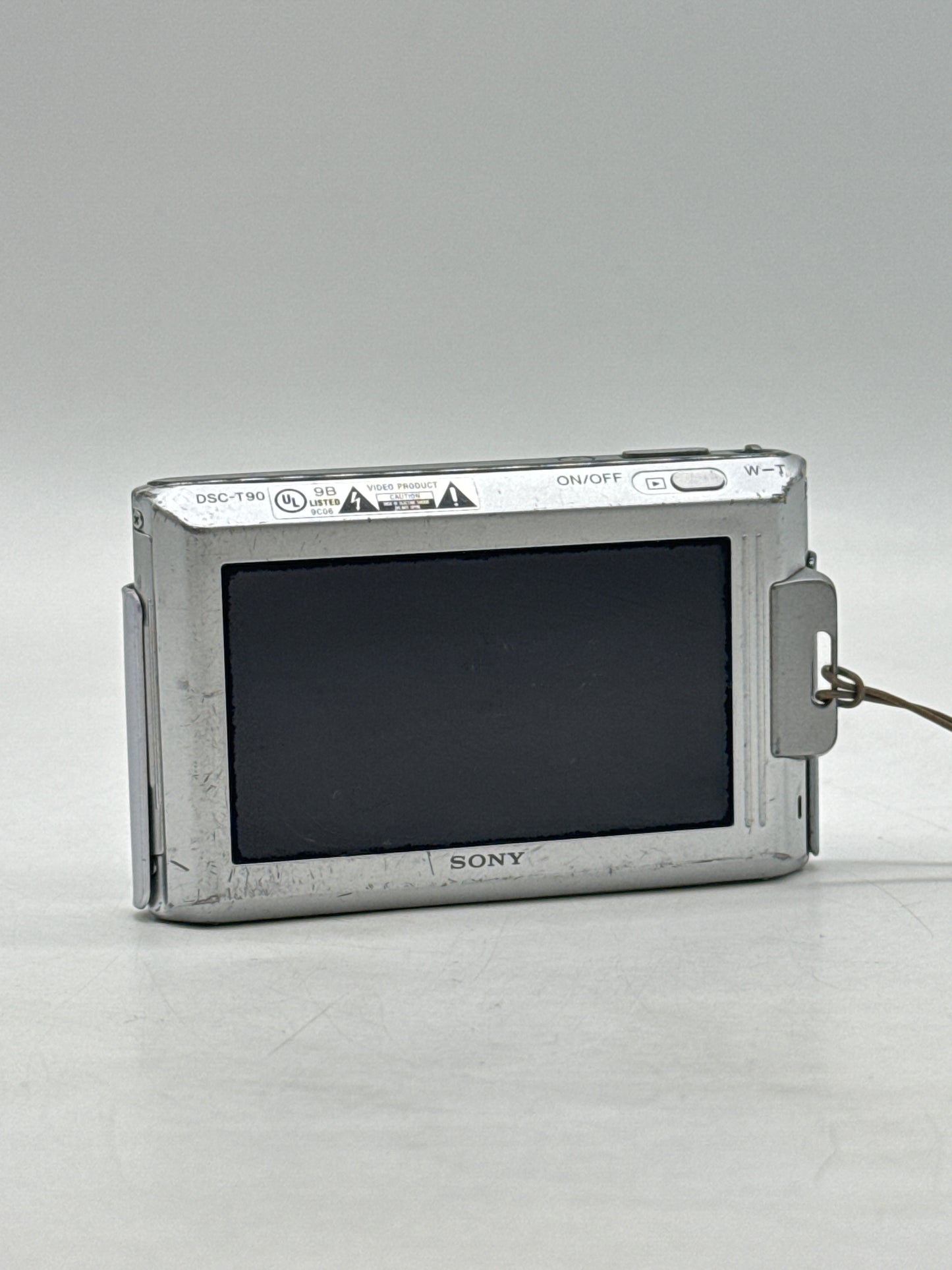 Untested Sony Cyber-shot DSC-T90 12.1MP Digital Camera Only Silver - No Battery