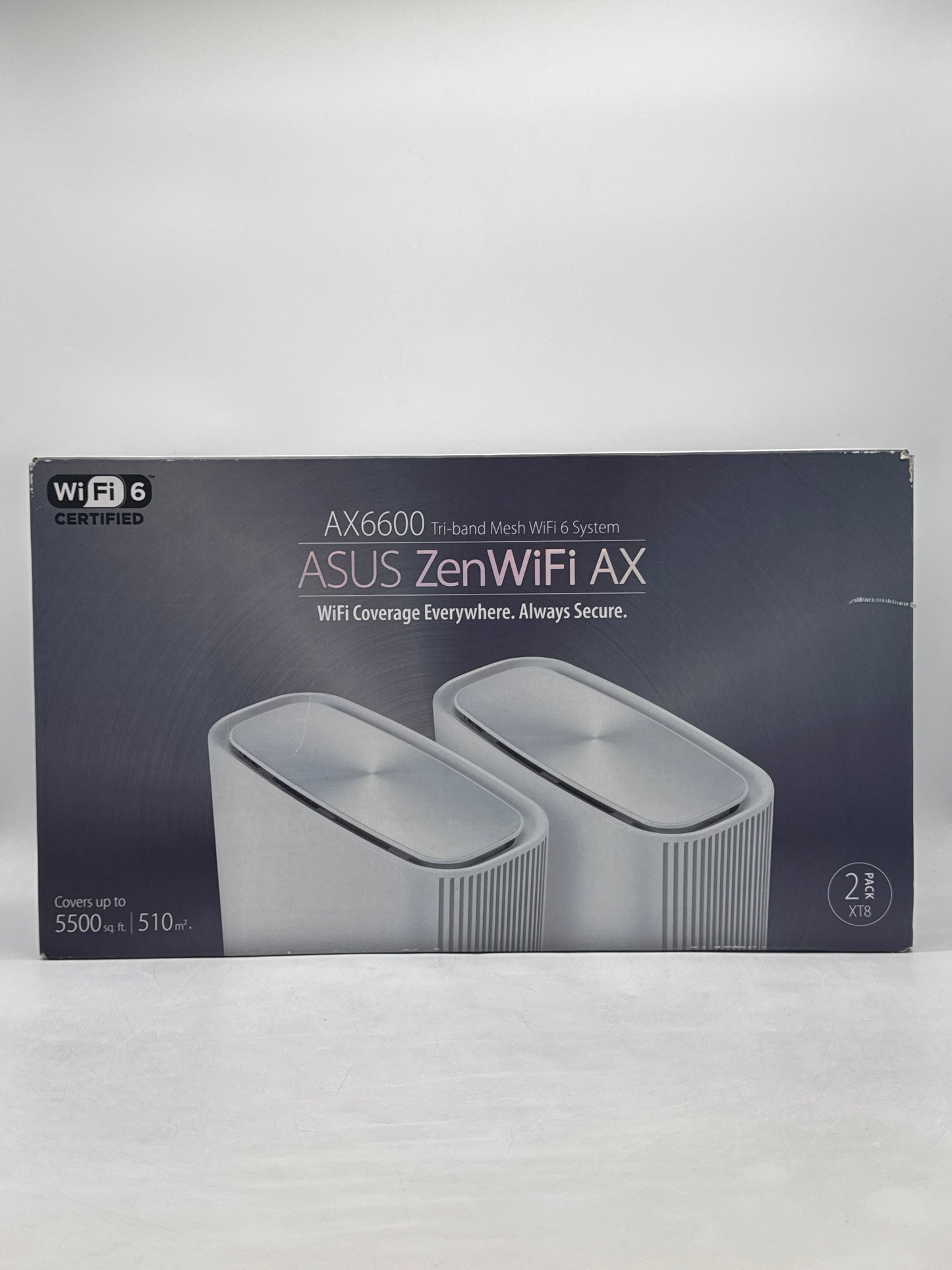 New ASUS ZenWiFi AX6600 XT8 Tri-Band Mesh Wi-Fi 6 System Router - White (Set of 2)