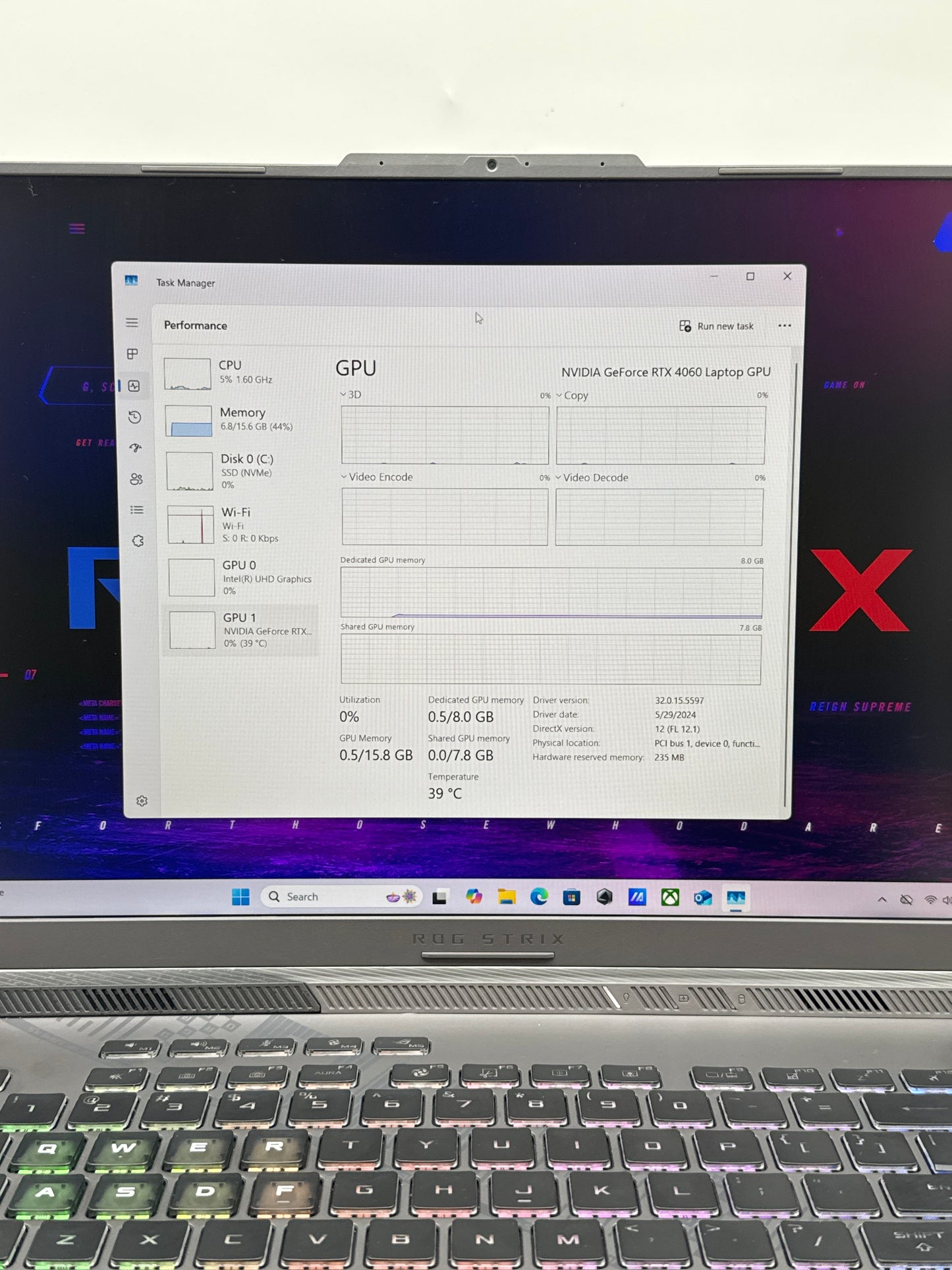 ASUS ROG Strix G16 G614JV-AS74 16" i7-13650HX 16GB DDR5 1TB SSD RTX 4060 Win 11