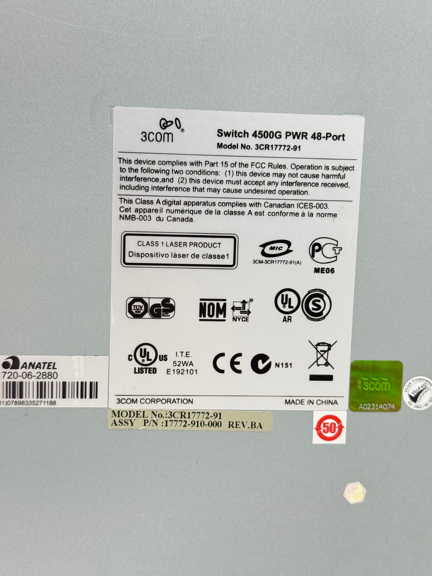 3COM SuperStack-3 48-Port Managed Ethernet Switch