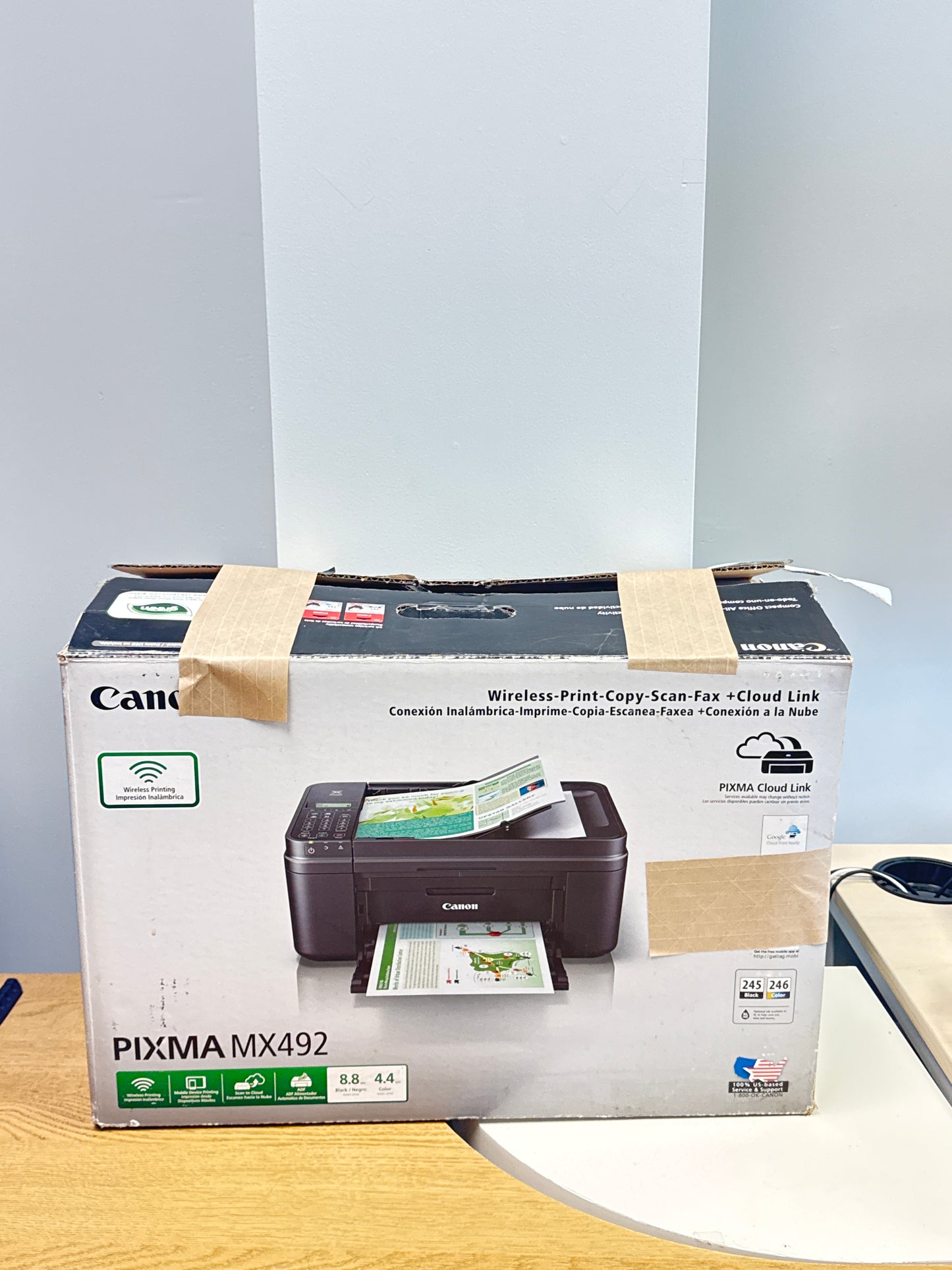 Canon Pixma MX492 Black All-In-One Printer Used With Box