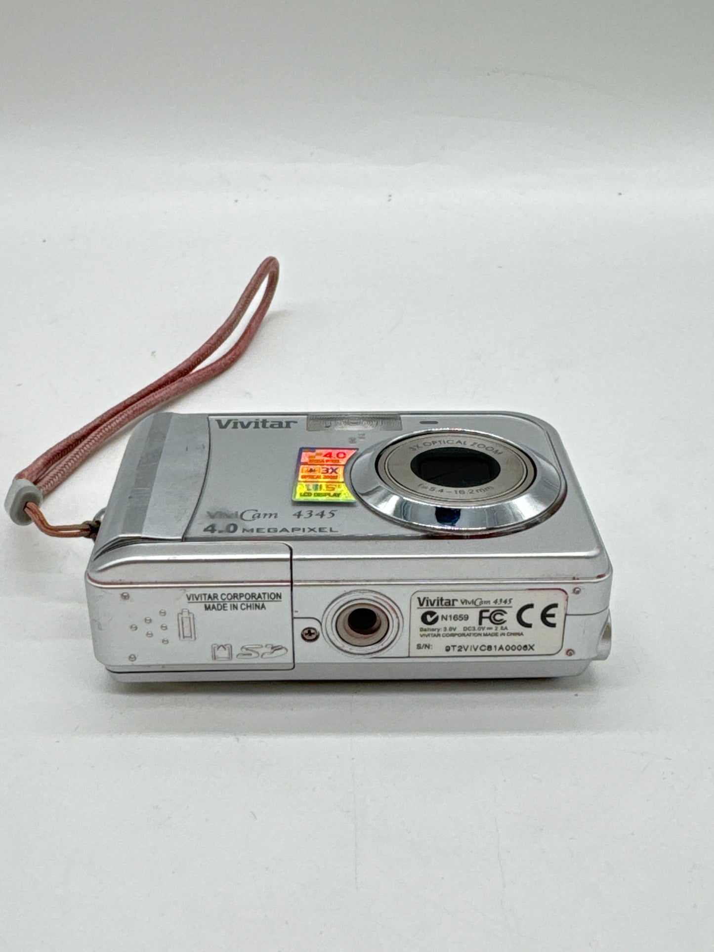 Vivitar Vivicam 4345 4.0MP Compact Digital Camera Silver UNTESTED