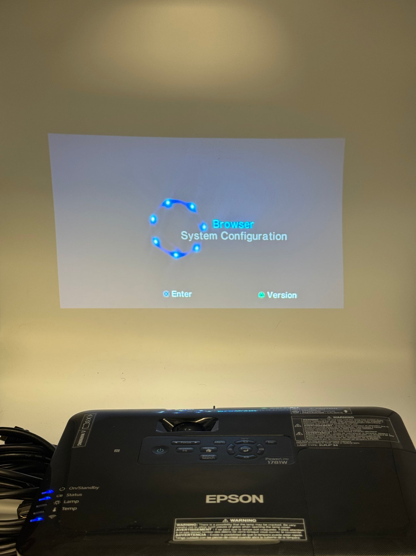 Epson H794A Projector - Tested Working - w/Cables No Remote