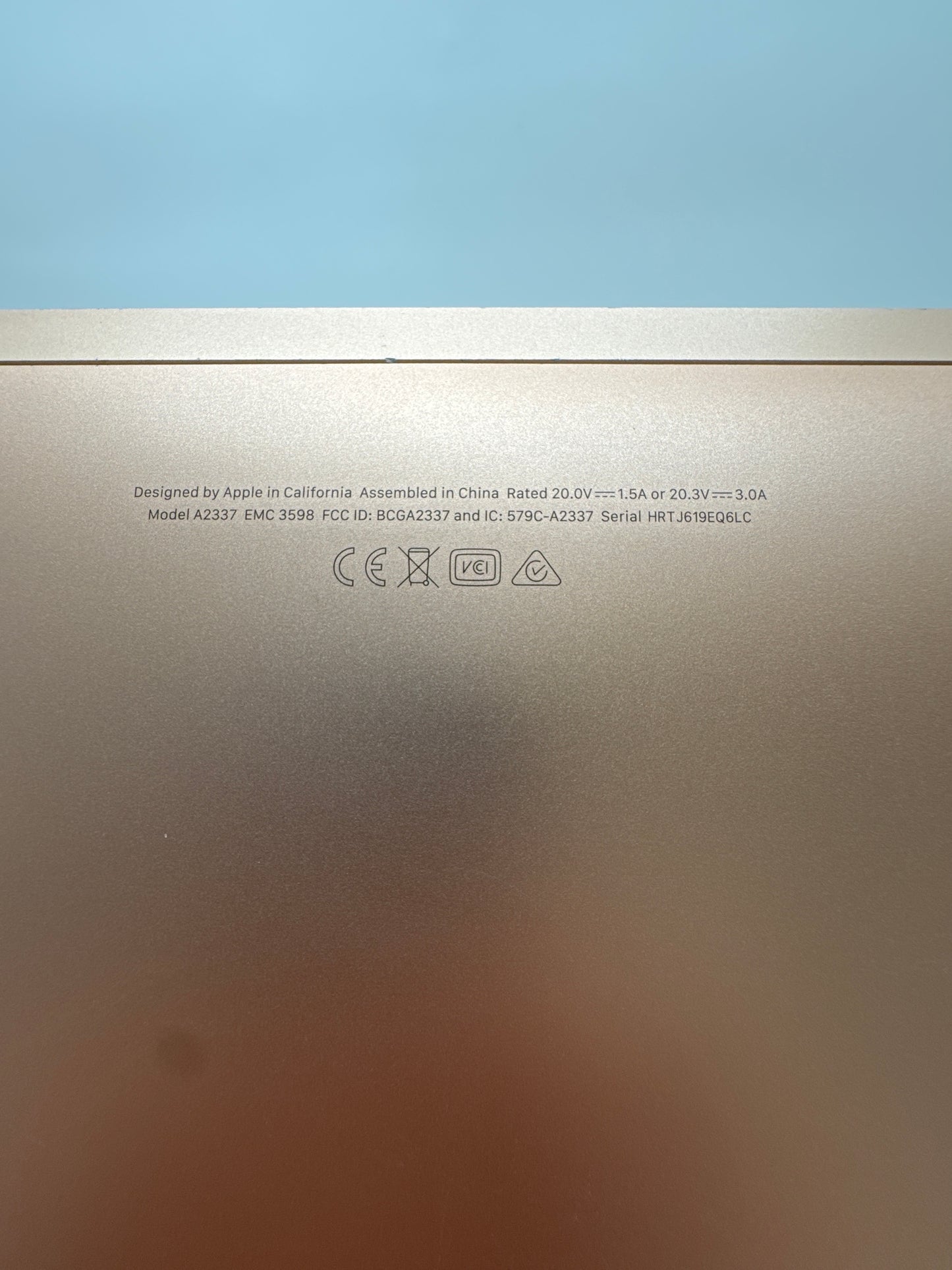 2020 Apple MacBook Air 13.3" M1 8GB RAM 256GB SSD A2337 Rose Gold