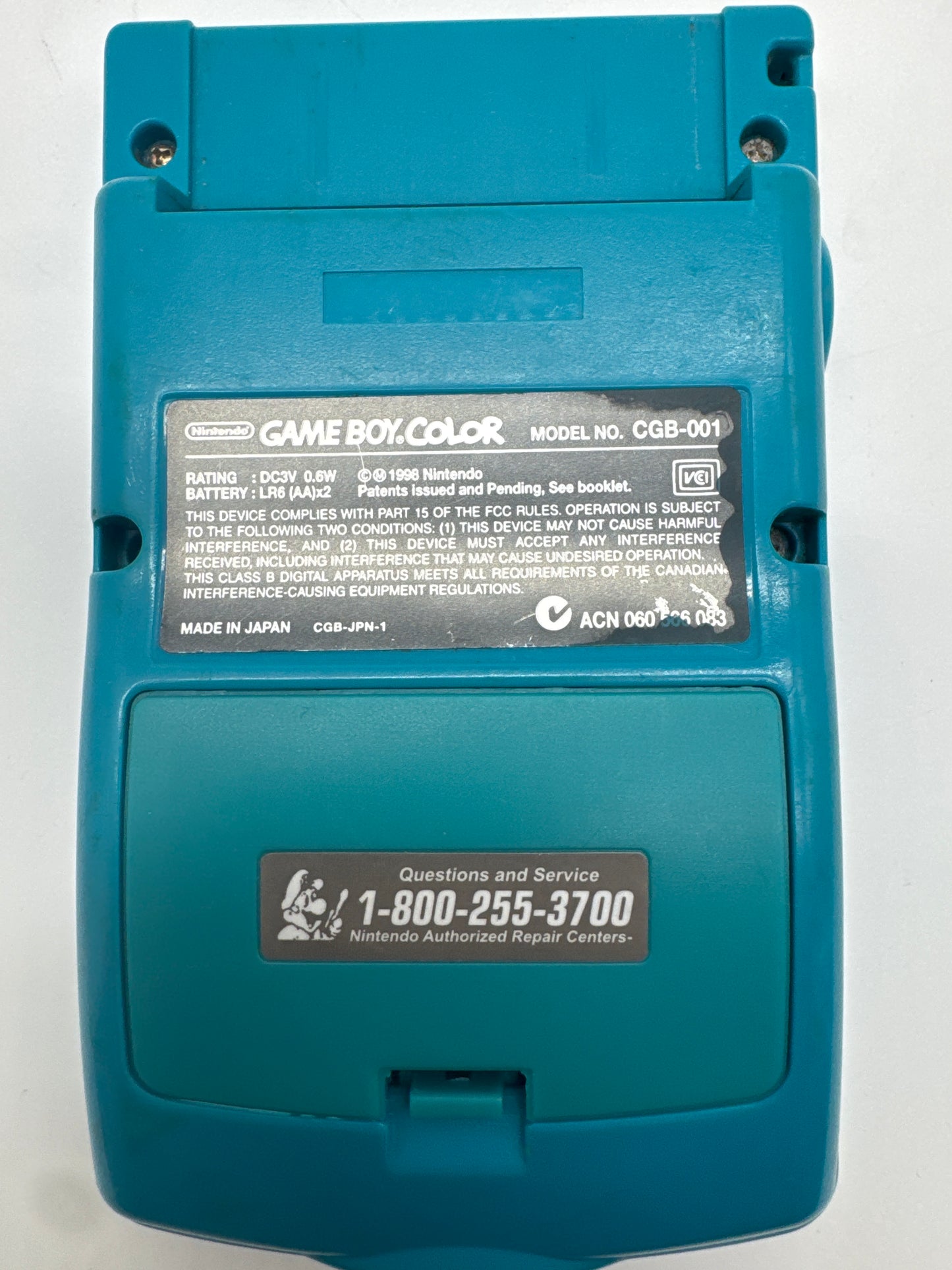 Tested Nintendo Game Boy Color Console CGB-001 - Teal Blue