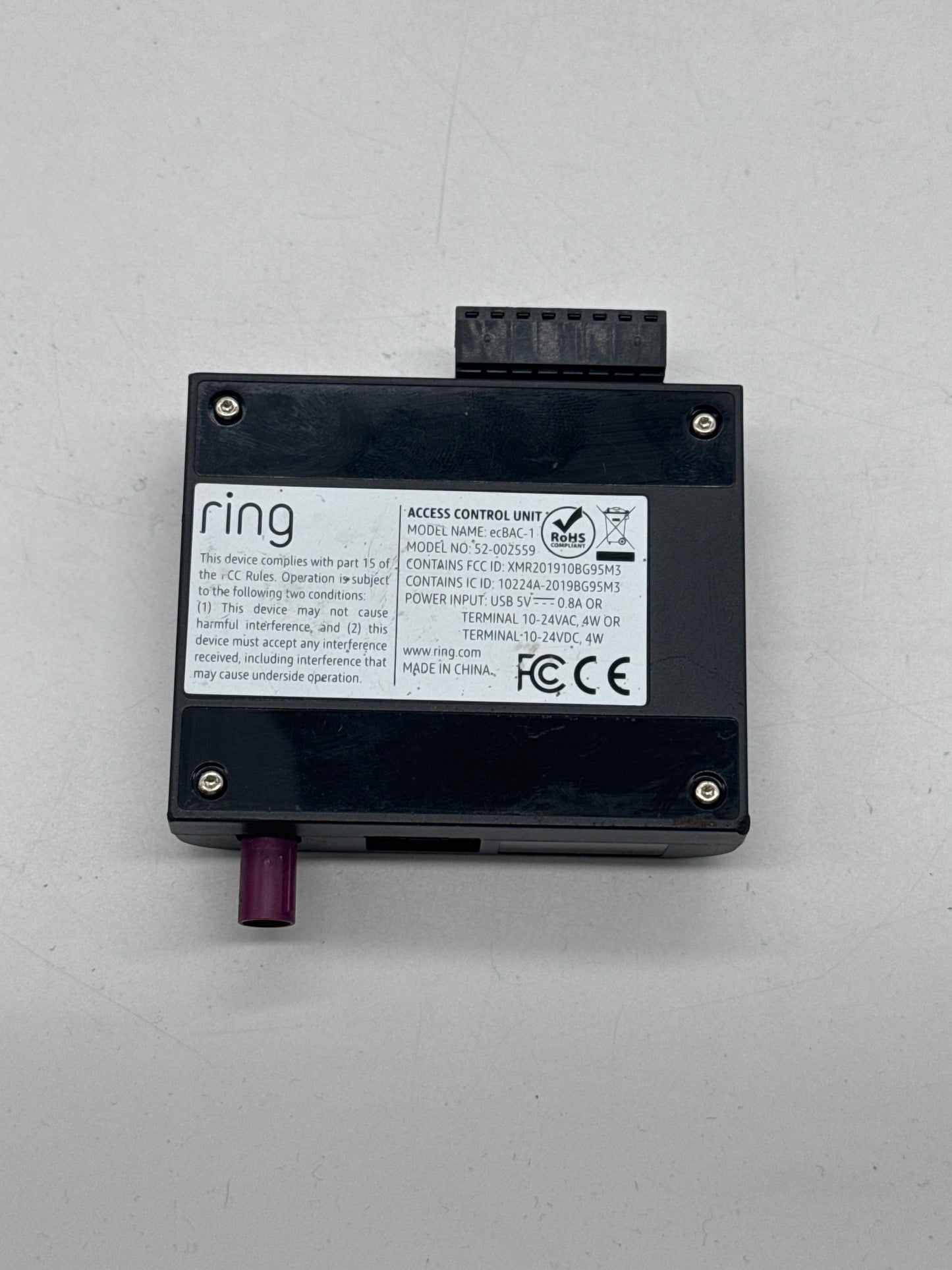 Ring Access Controller Pro 2 - QR Code and Serial Missing