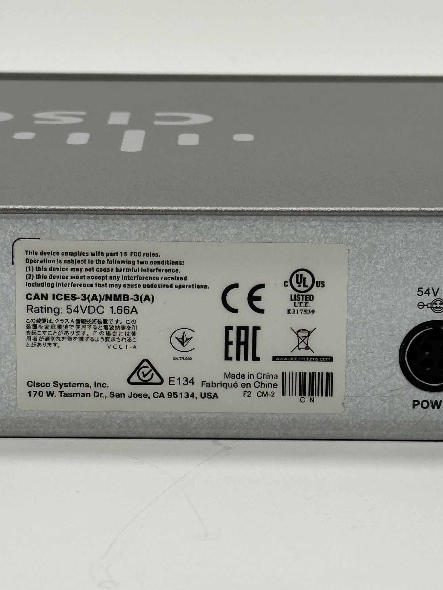 Cisco SG300-10PP 10-Port Gigabit Ethernet Switch - No Power Cable