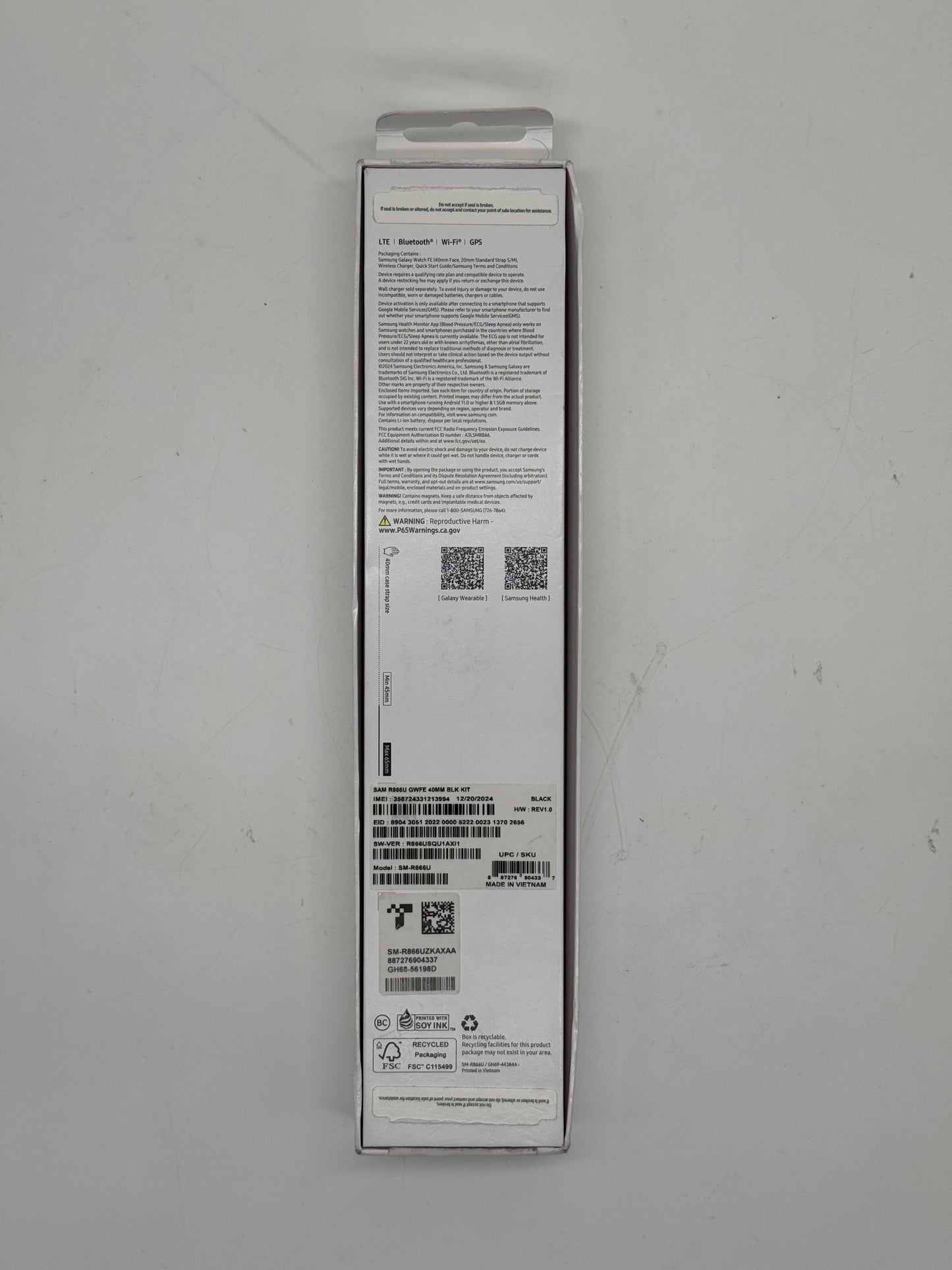 Samsung Galaxy Watch FE SM-R866U 40mm LTE - Used with Box