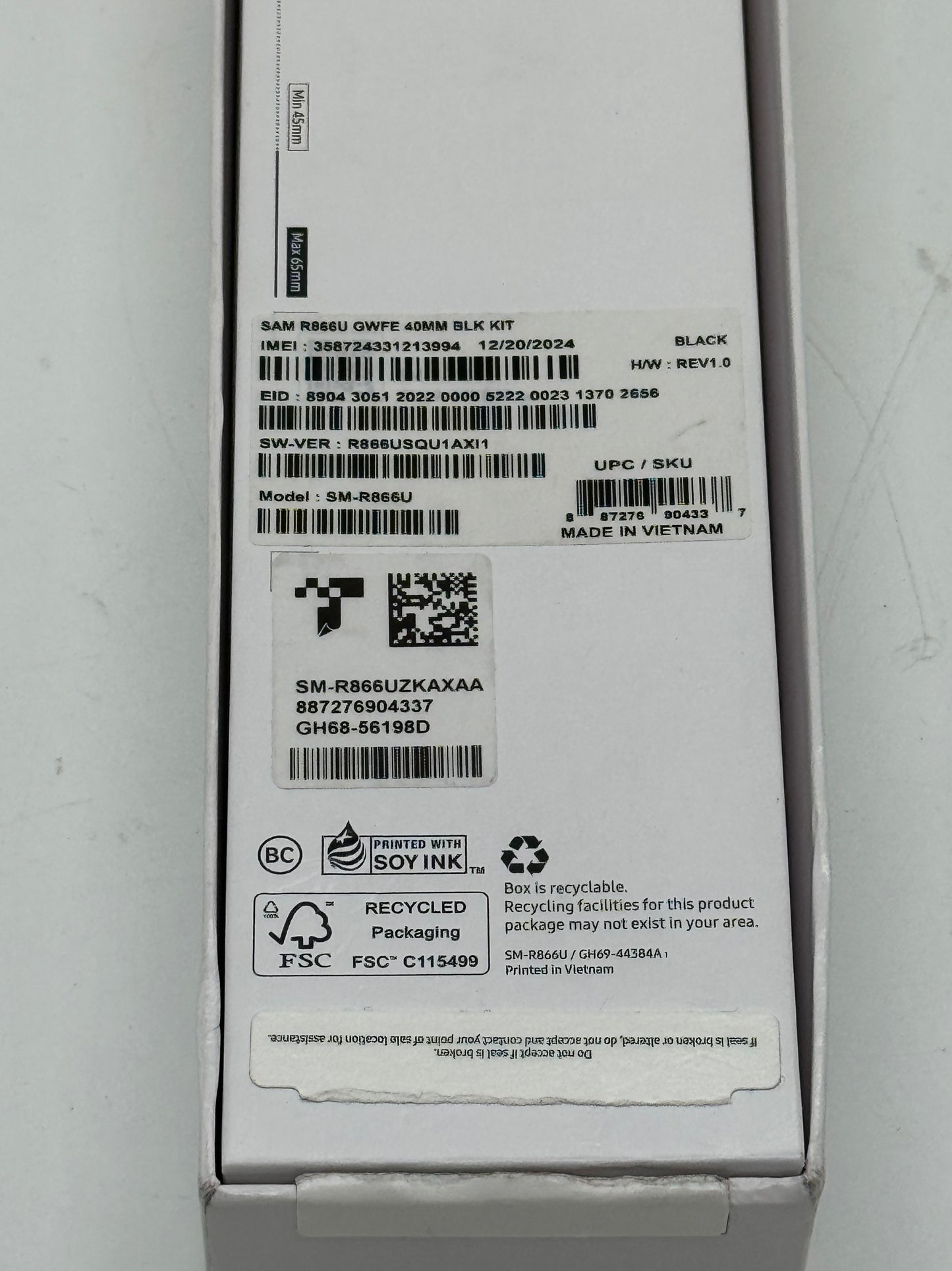 Samsung Galaxy Watch FE SM-R866U 40mm LTE - Used with Box