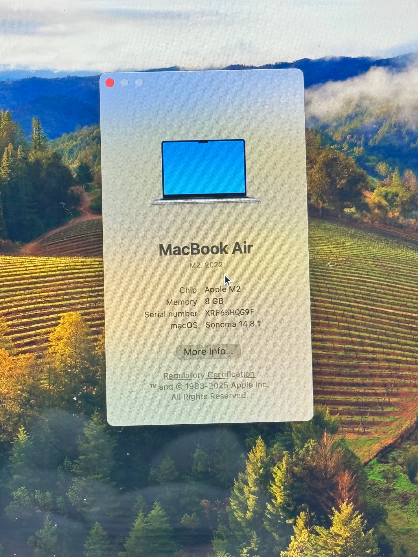 Apple MacBook Air M2 A2681 13.6" 8C CPU 8C GPU 8GB 256GB - Remotely Managed