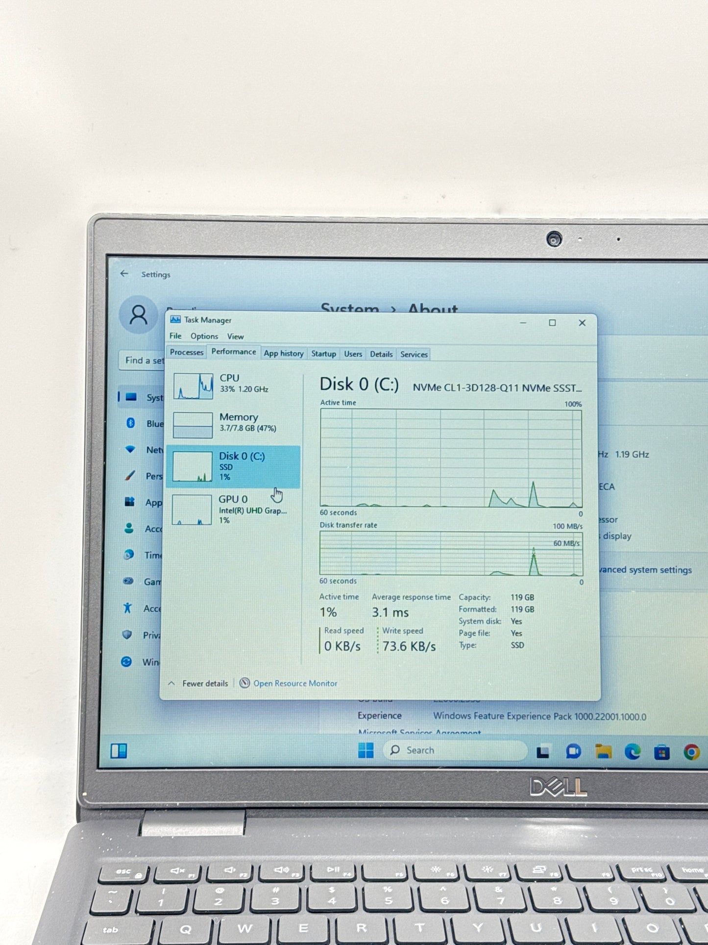 Dell Latitude 3520 intel Core i3-1005G1 1.20GHz 8GB RAM 128GB SSD