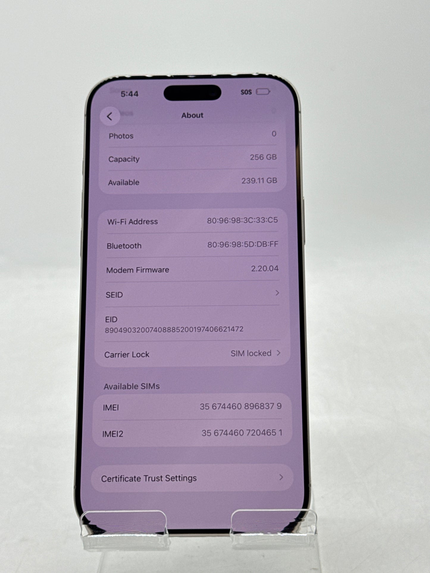 T-Mobile Apple iPhone 16 Pro Max A3084 256GB Natural Titanium 92% Battery Health