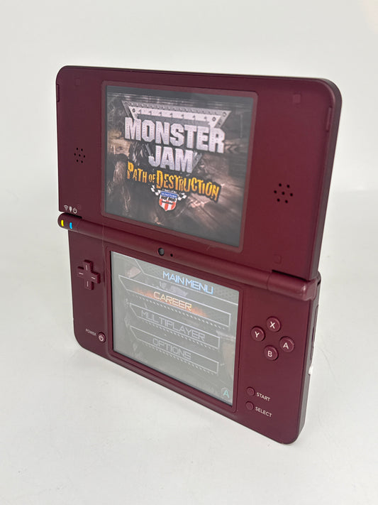 Nintendo DSi LL UTL-001(JPN) Wine Red Burgundy Console #100 Lines On Display AS IS