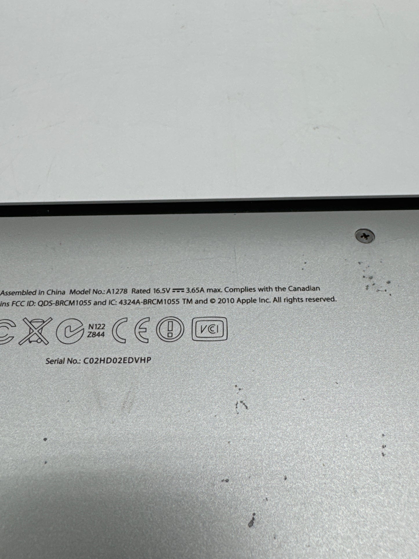 2011 Apple MacBook Pro 13.3" A1278 Core i7 2.7GHz 8GB 750GB Silver - Broken !READ