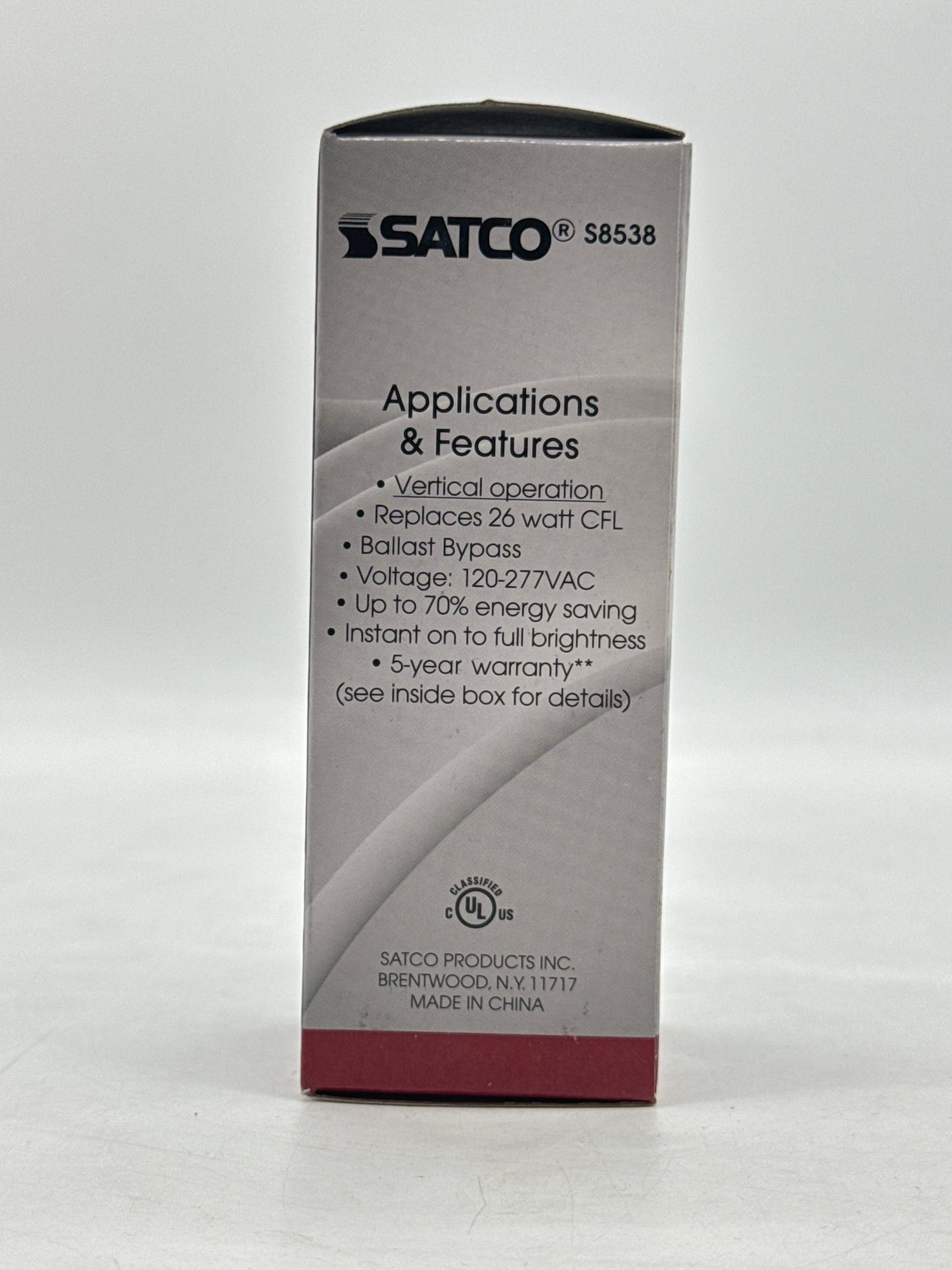 Lot of 30 New Satco S8538-9 Watt LED PL 2-Pin 4000K G24d Base Type B Ballast Bypass