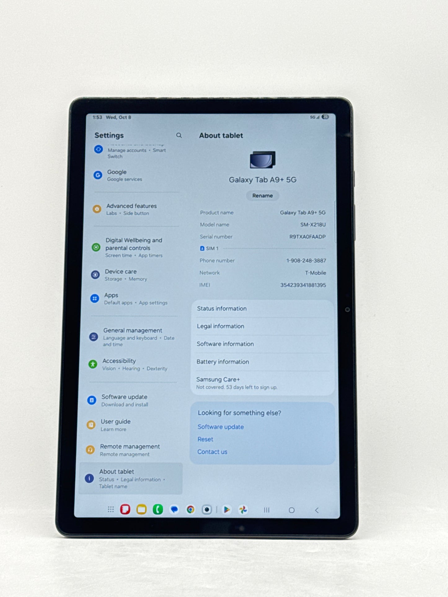 T-Mobile Samsung Galaxy Tab A9+ 5G 11.0" SM-X218U 64GB 4GB RAM