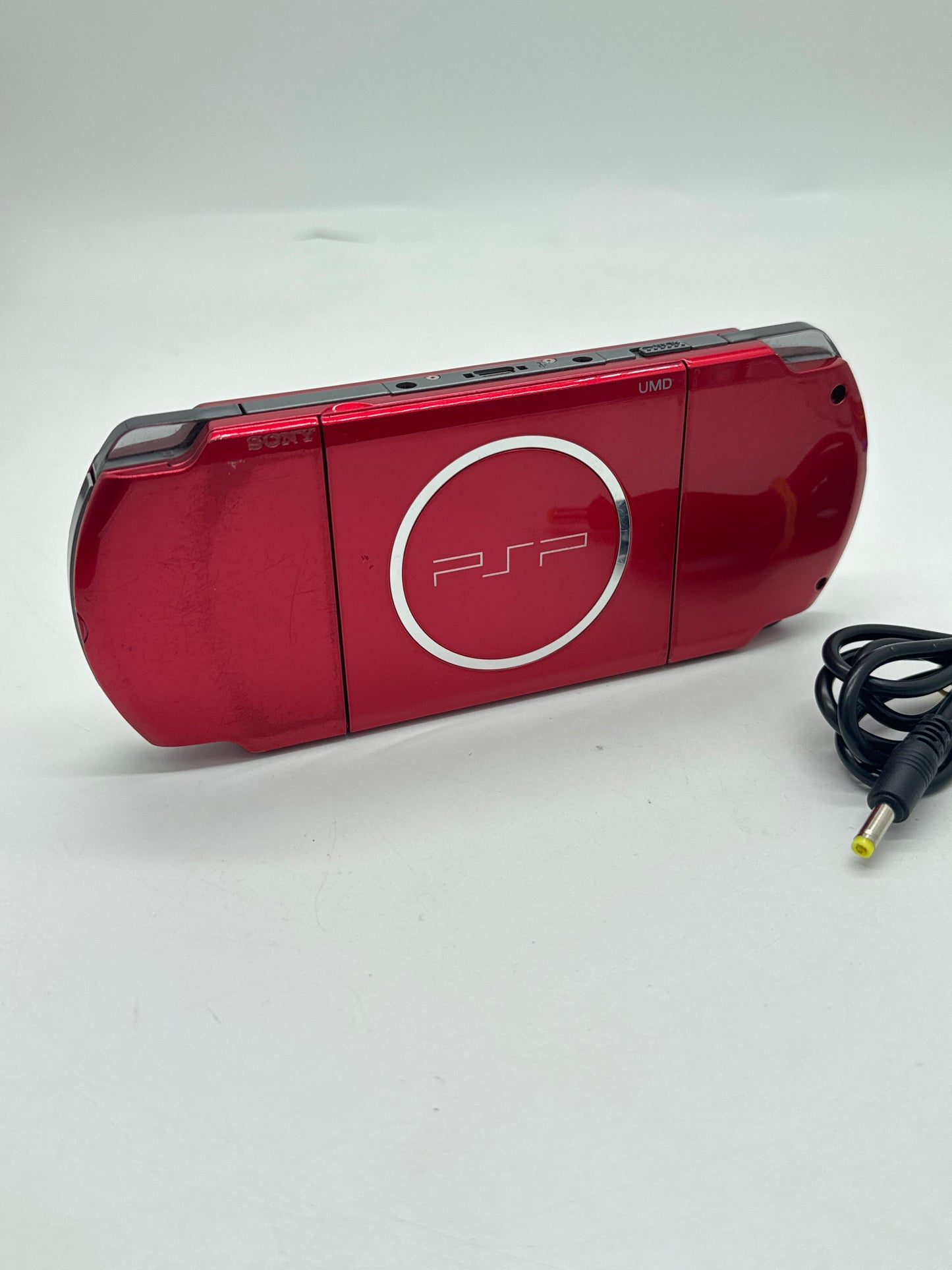 Sony PSP-3000 Red Console #59 w/ 2400mAh Battery & Charger Noisy Disc Drive