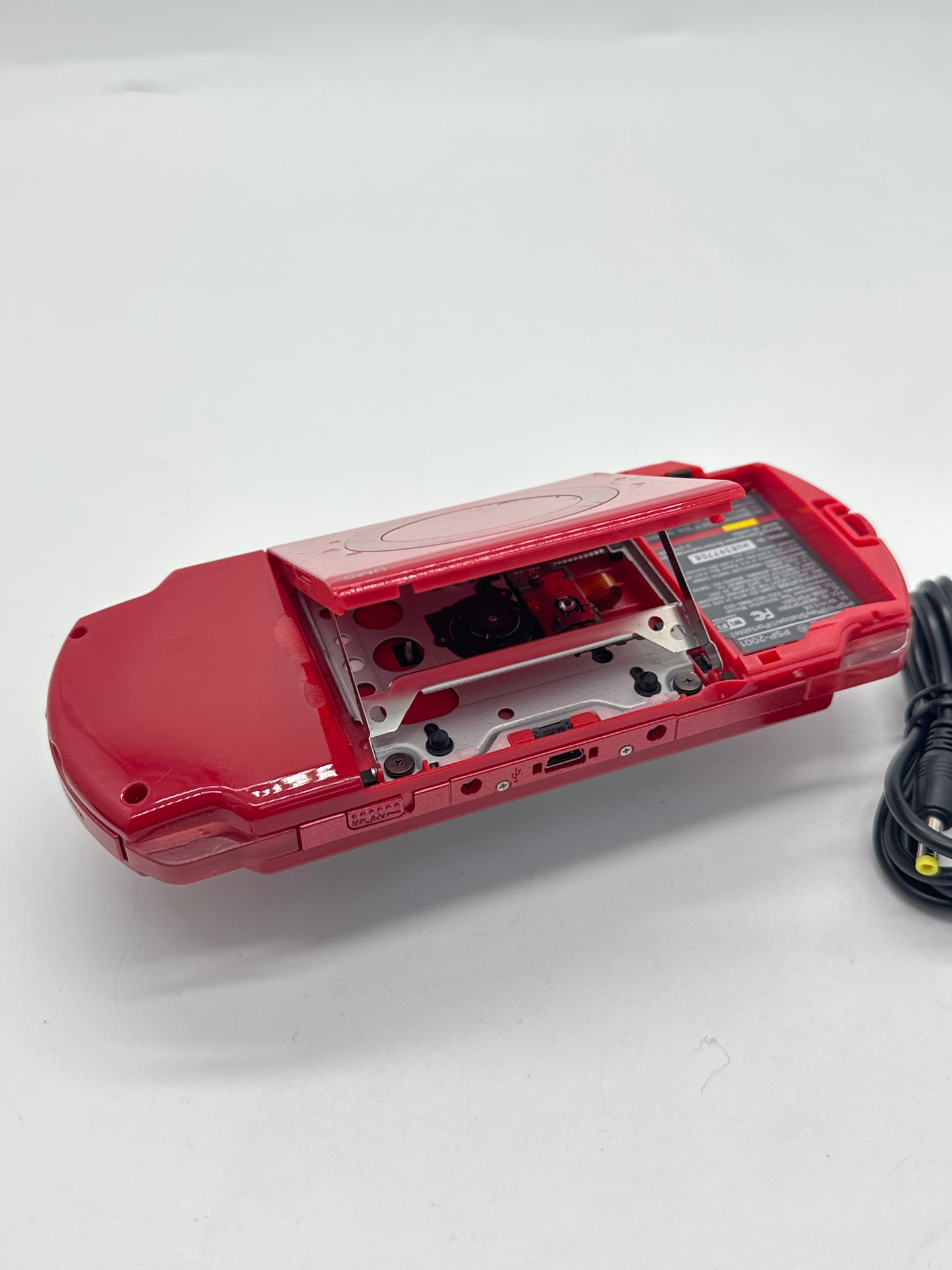 Sony PSP-2001 Deep Red Console w/ Charger #71 No Battery No Lid