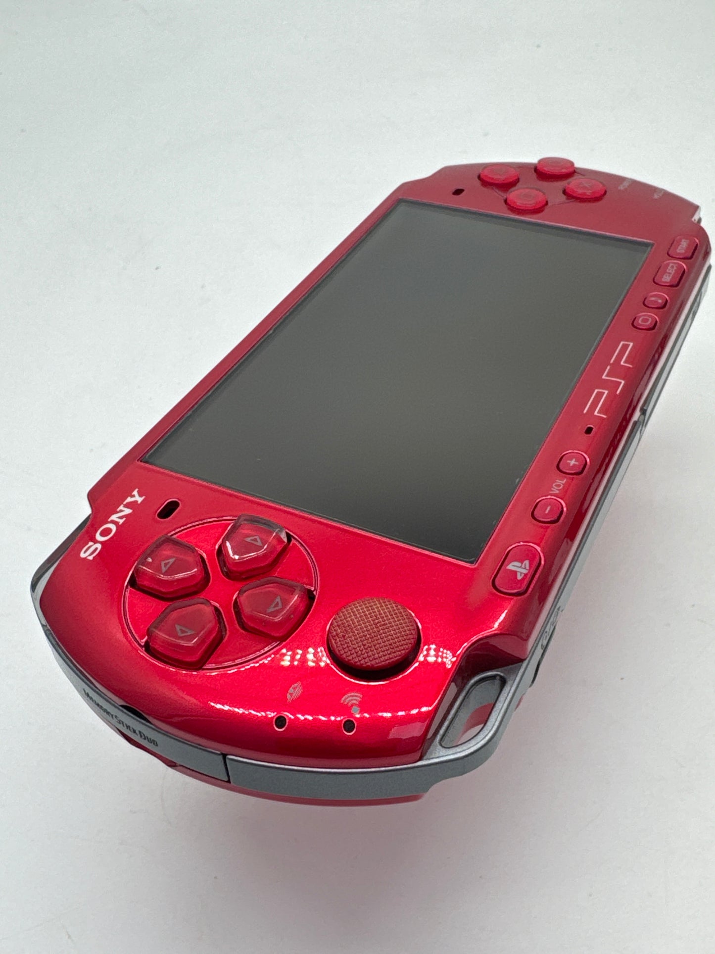 Sony PSP-3000 Red Console #64 w/ 2400mAh Battery No Charger