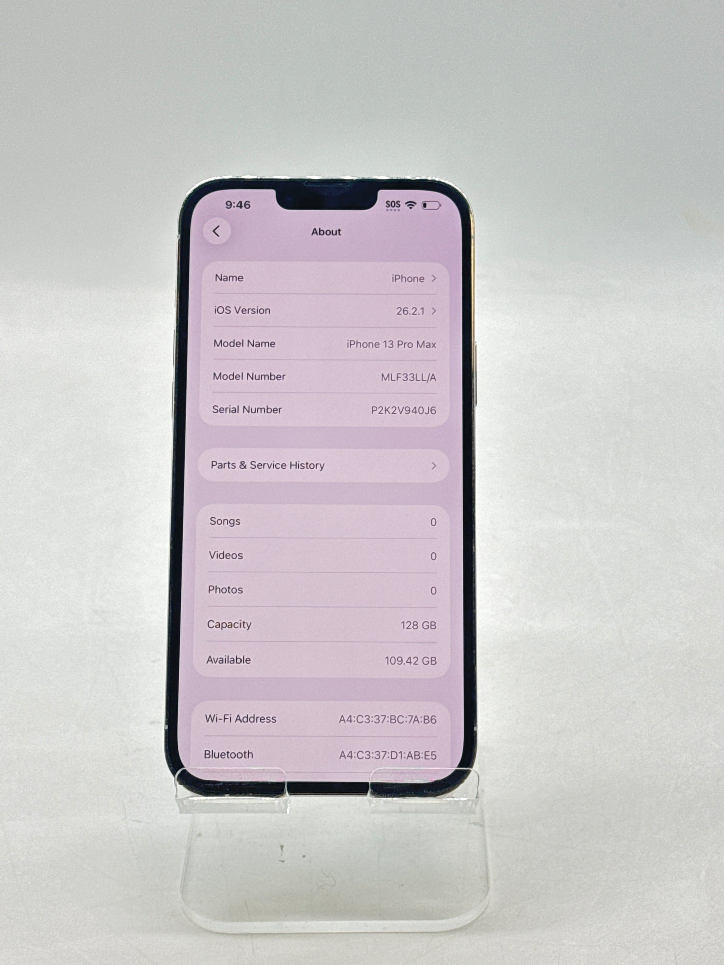 Unlocked Apple iPhone 13 Pro Max A2484 128GB Silver - Cracked Back