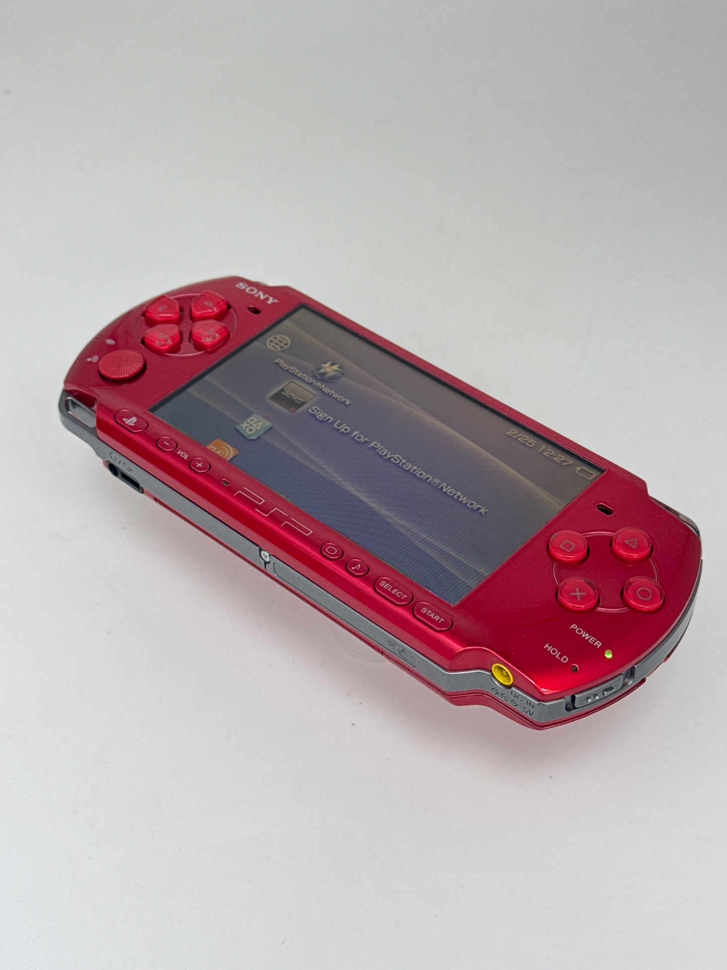 Sony PSP-3000 Red Console #437 w/ 2400mAh Battery Faulty UMD AS IS
