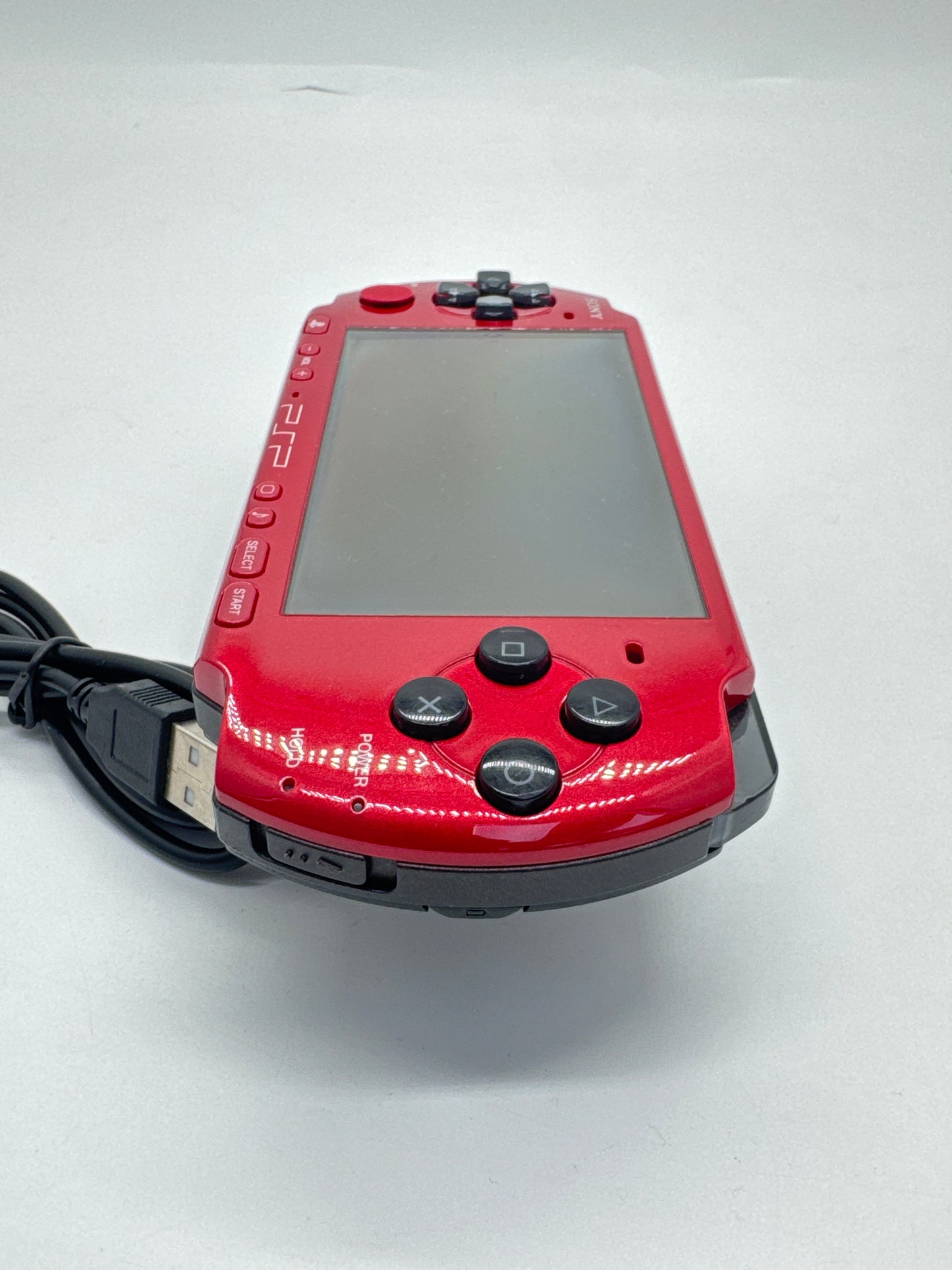 Sony PSP-3000 Red\Black Console w/ Charger #73 No Battery No Lid AS IS