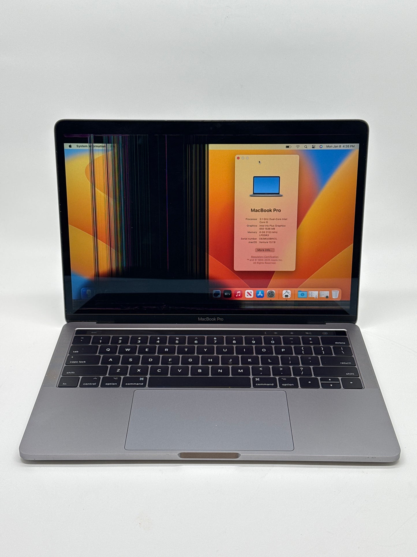 Apple MacBook Pro 13" A1706 – 3.1GHz i5 / 8GB / 256GB – Bad Screen