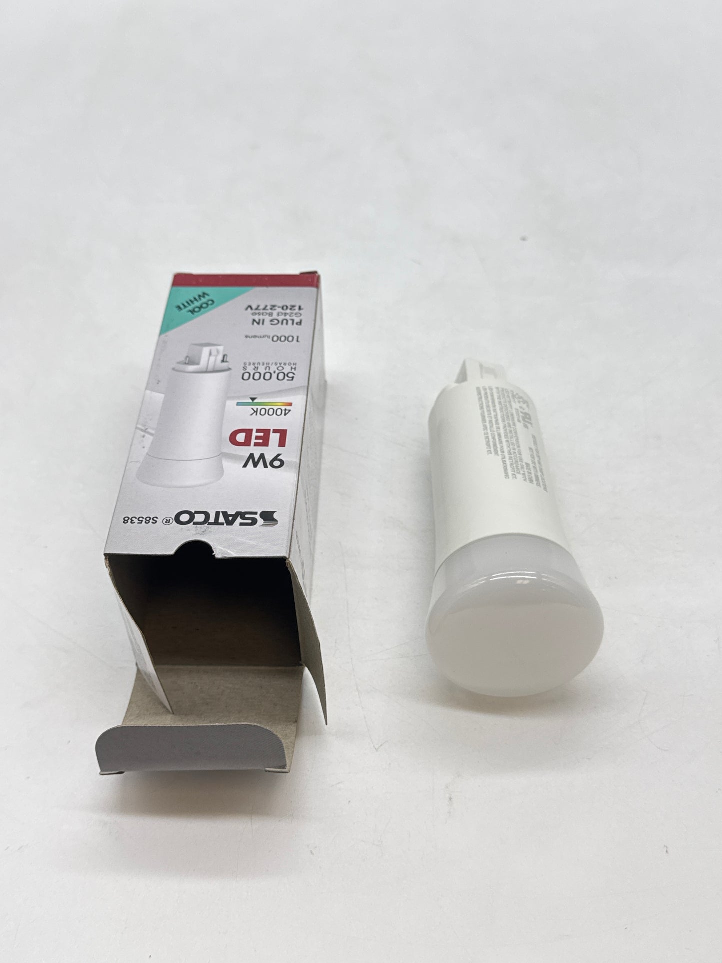 Lot of 30 New Satco S8538-9 Watt LED PL 2-Pin 4000K G24d Base Type B Ballast Bypass