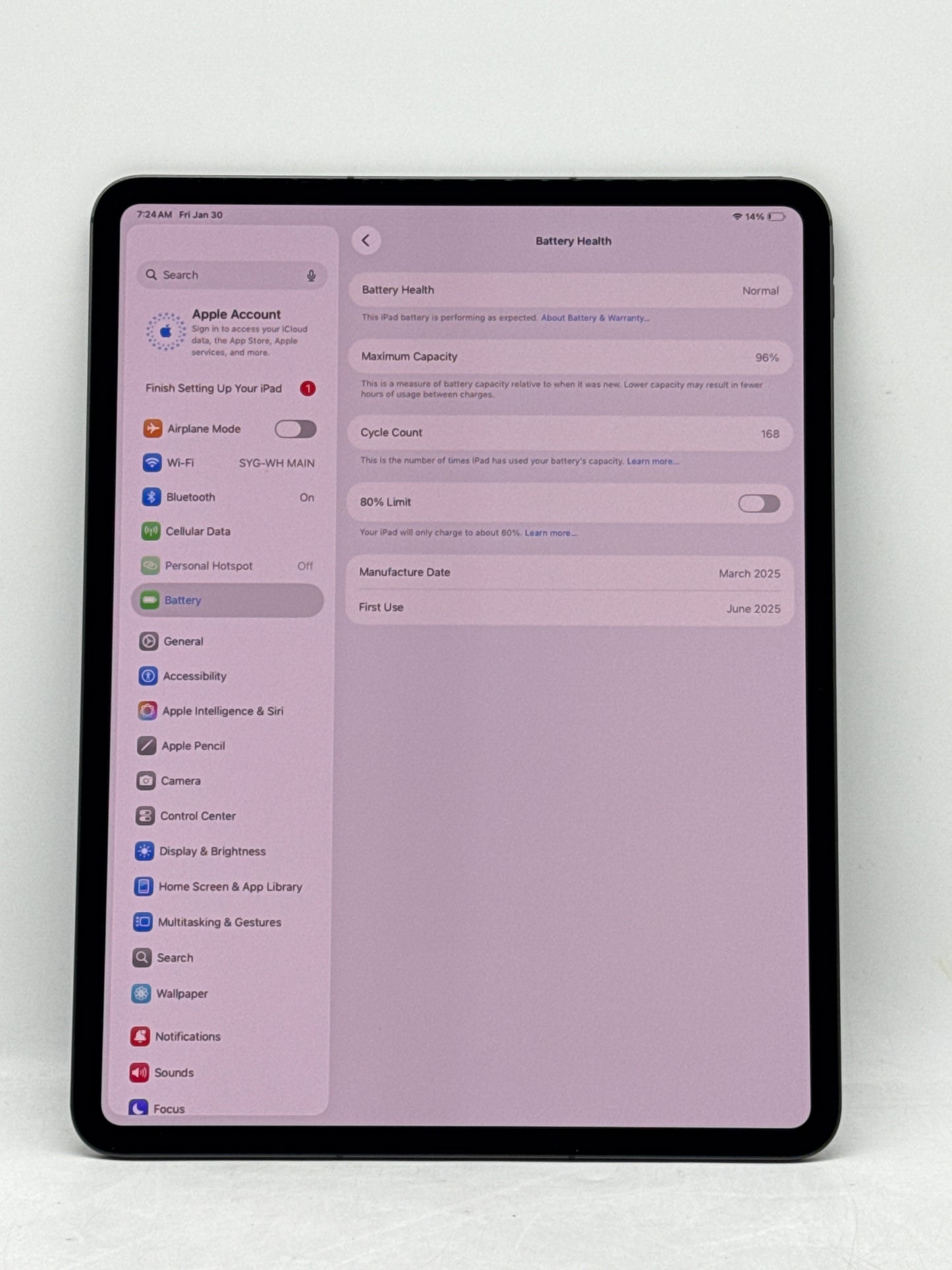 Unlocked Apple iPad Pro 7th Gen 13" A2926 M4 256GB Wi-Fi + 5G Space Black