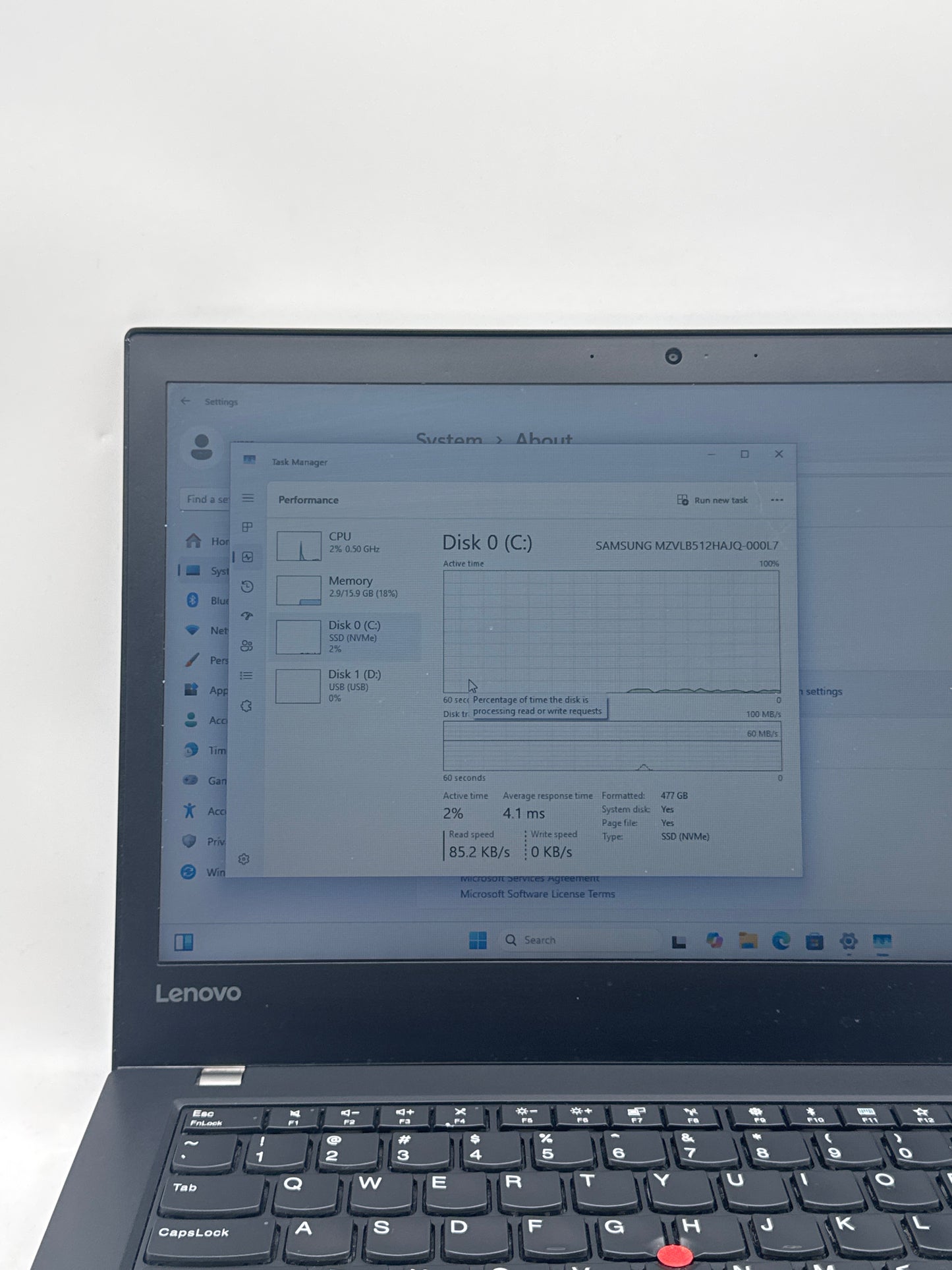 Lenovo ThinkPad T470 14" Core i5-6200U 2.30GHz 512GB SSD 16GB RAM
