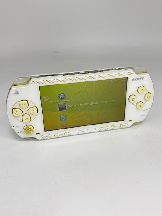 Sony PSP-1000 White Console #98 w/3600mAh Battery & No Charger Noisy UMD Drive