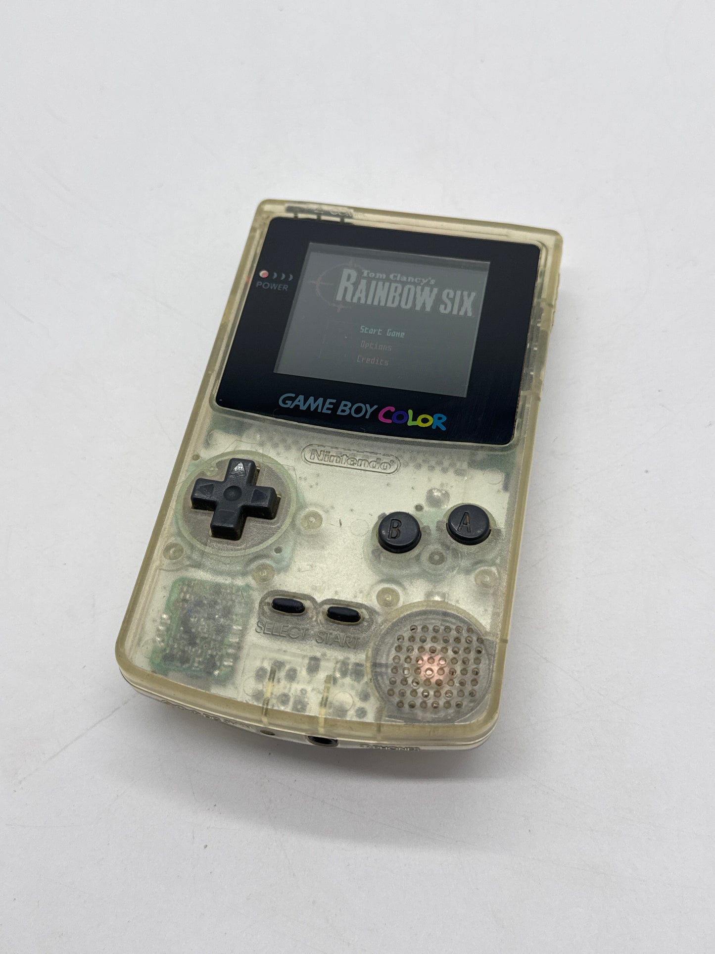 Nintendo Game Boy Color CGB-001 Clear Console #18 Faulty Volume - Buttons Hard to Press