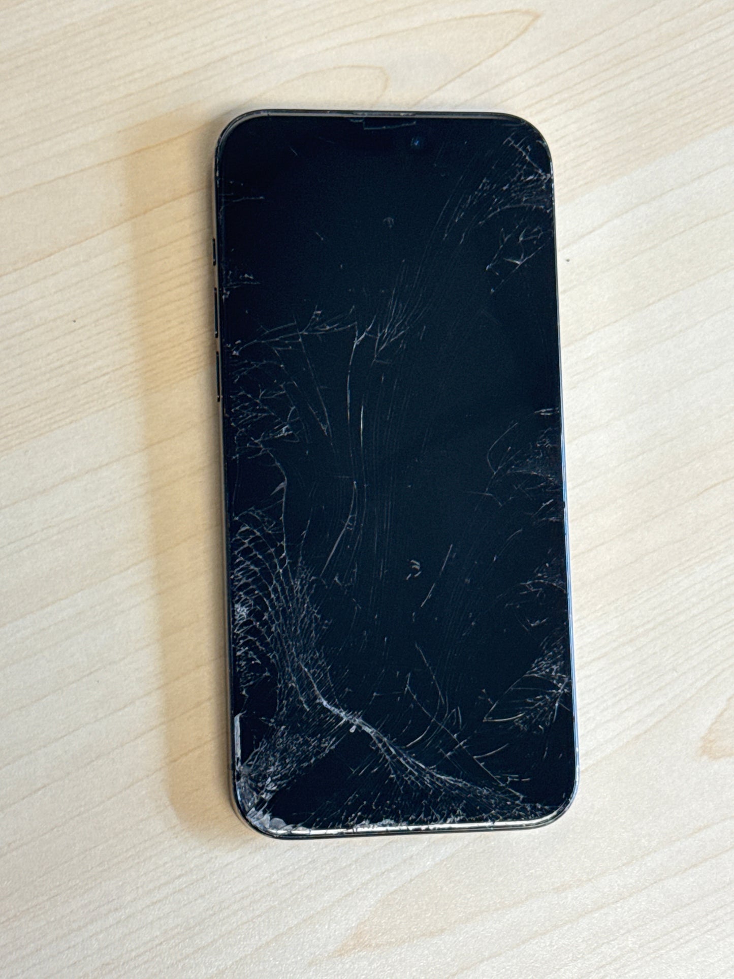 Unlocked Apple iPhone 15 Pro Max A2849 256GB Blue Titanium  - Cracked Read!