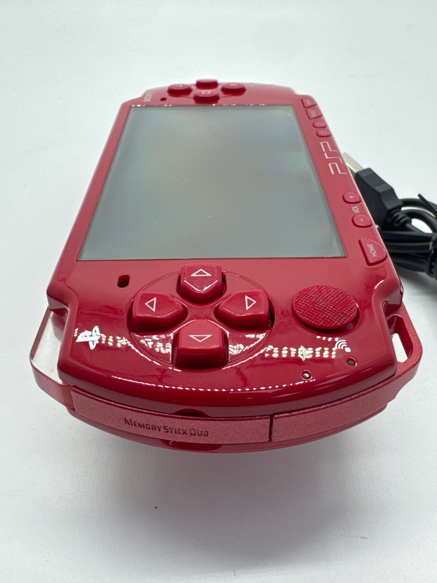 Sony PSP-2001 Deep Red Console w/ Charger #71 No Battery No Lid