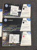 Lot of 5 Genuine HP 124A Toner Cartridges Q6000A Q6001A Q6003A New Sealed image 2
