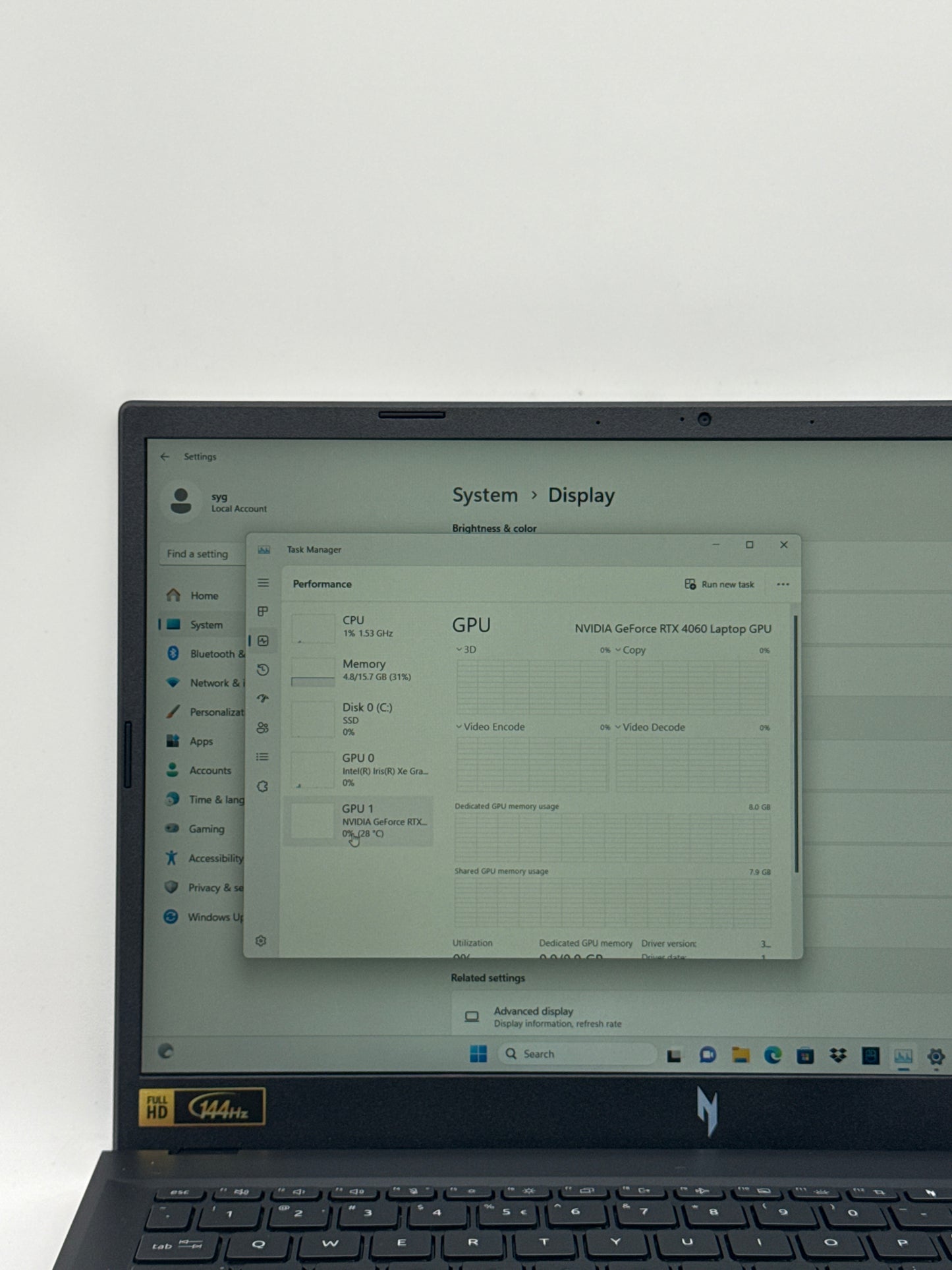 Acer Nitro V 15 15.6" 144hz Core i9-13900H 16GB RAM 512GB SSD RTX 4060 8GB