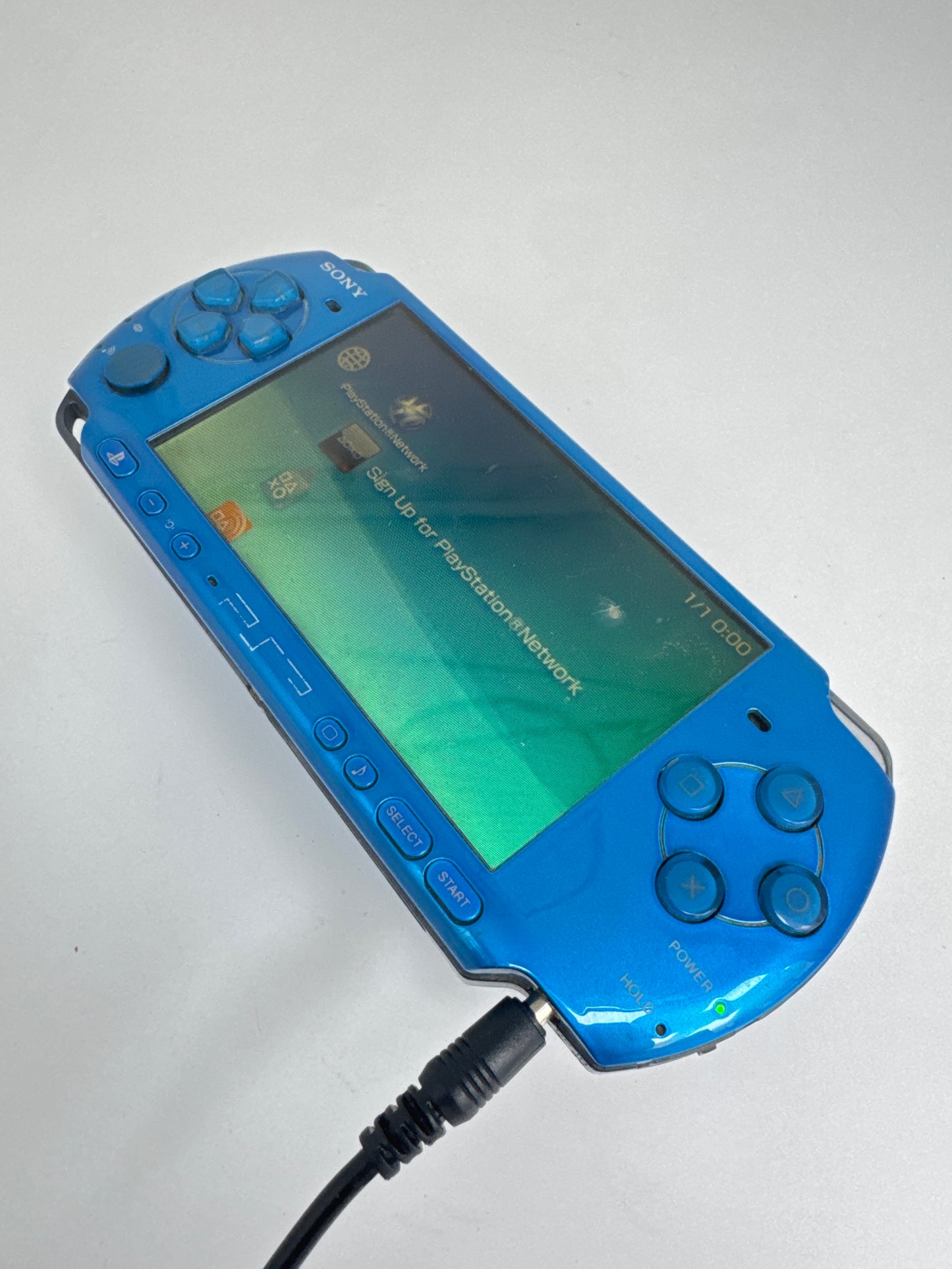 Sony PSP-3000 Metallic Blue Console Only #98 No Battery No Battery Lid AS IS