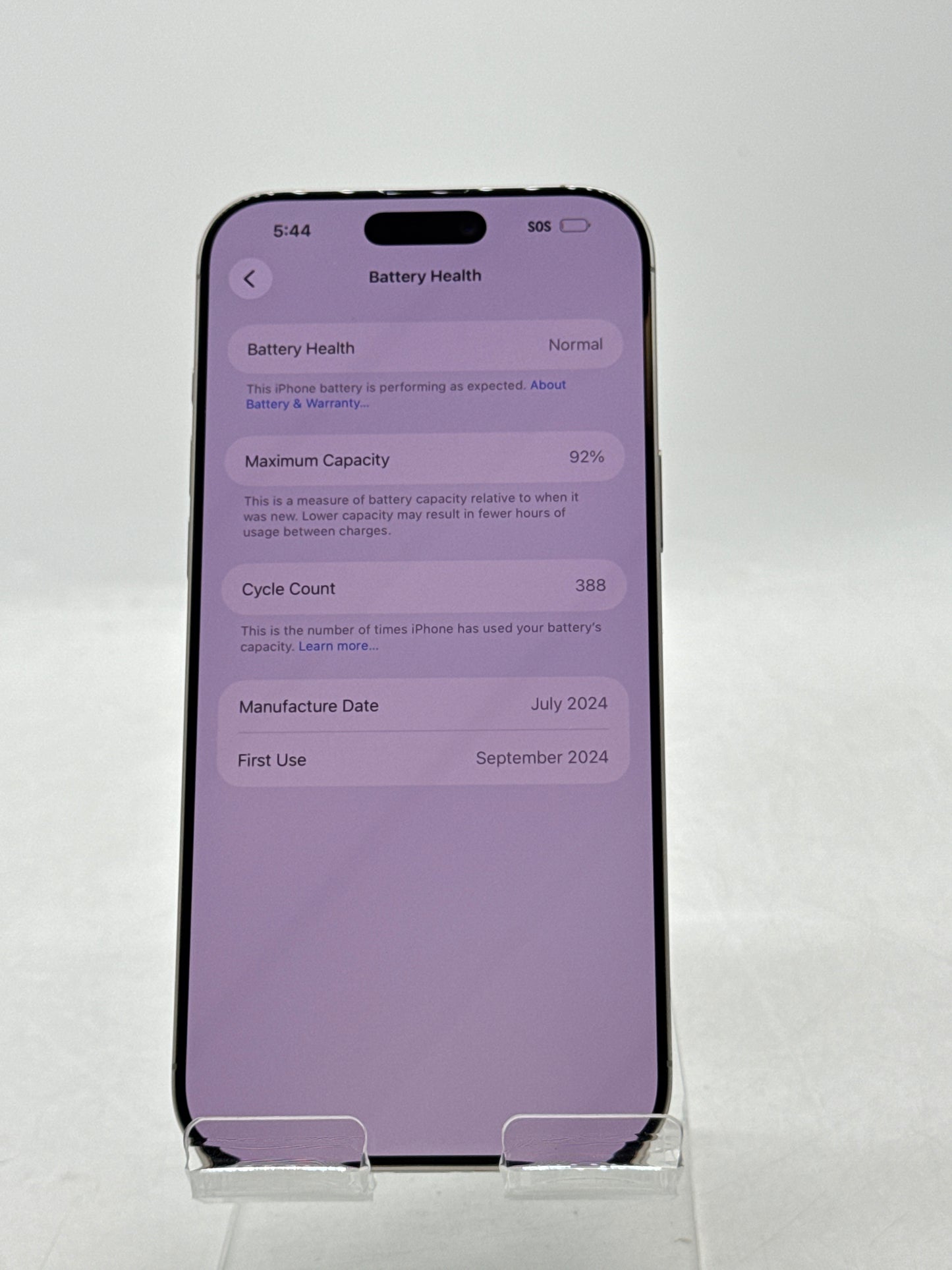 T-Mobile Apple iPhone 16 Pro Max A3084 256GB Natural Titanium 92% Battery Health