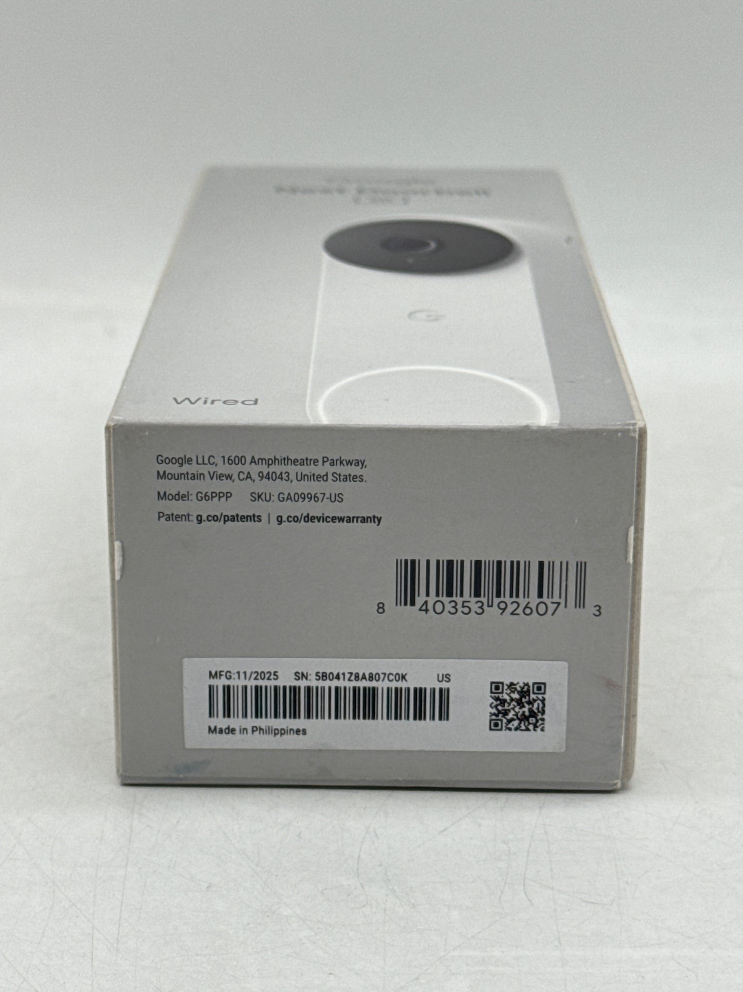 Google Nest Doorbell Smart 2K GA09967-US Wired 3rd Gen with Gemini Snow - New