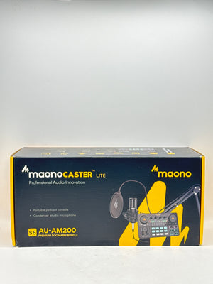 Maono Maonocaster Lite AU-AM200 S6 Podcast Kit Mixer Mic Boomarm Bundle Open Box