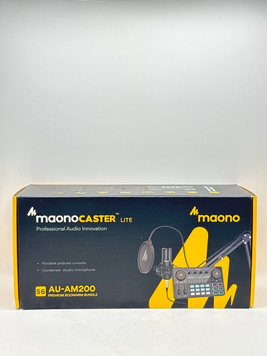 Maono Maonocaster Lite AU-AM200 S6 Podcast Kit Mixer Mic Boomarm Bundle Open Box