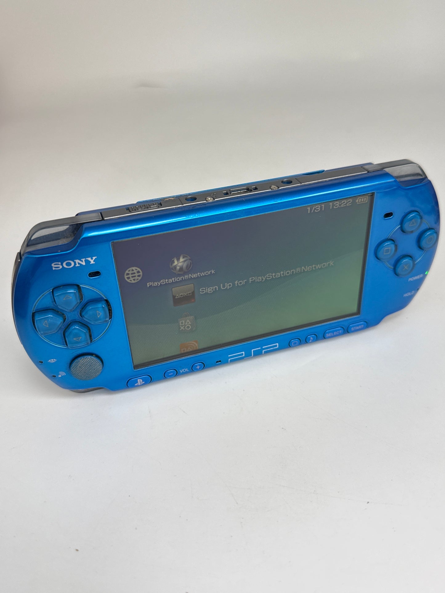 Sony PSP-3000 Blue Console #56 w/ 2400mAh Battery No Charger No Battery Lid