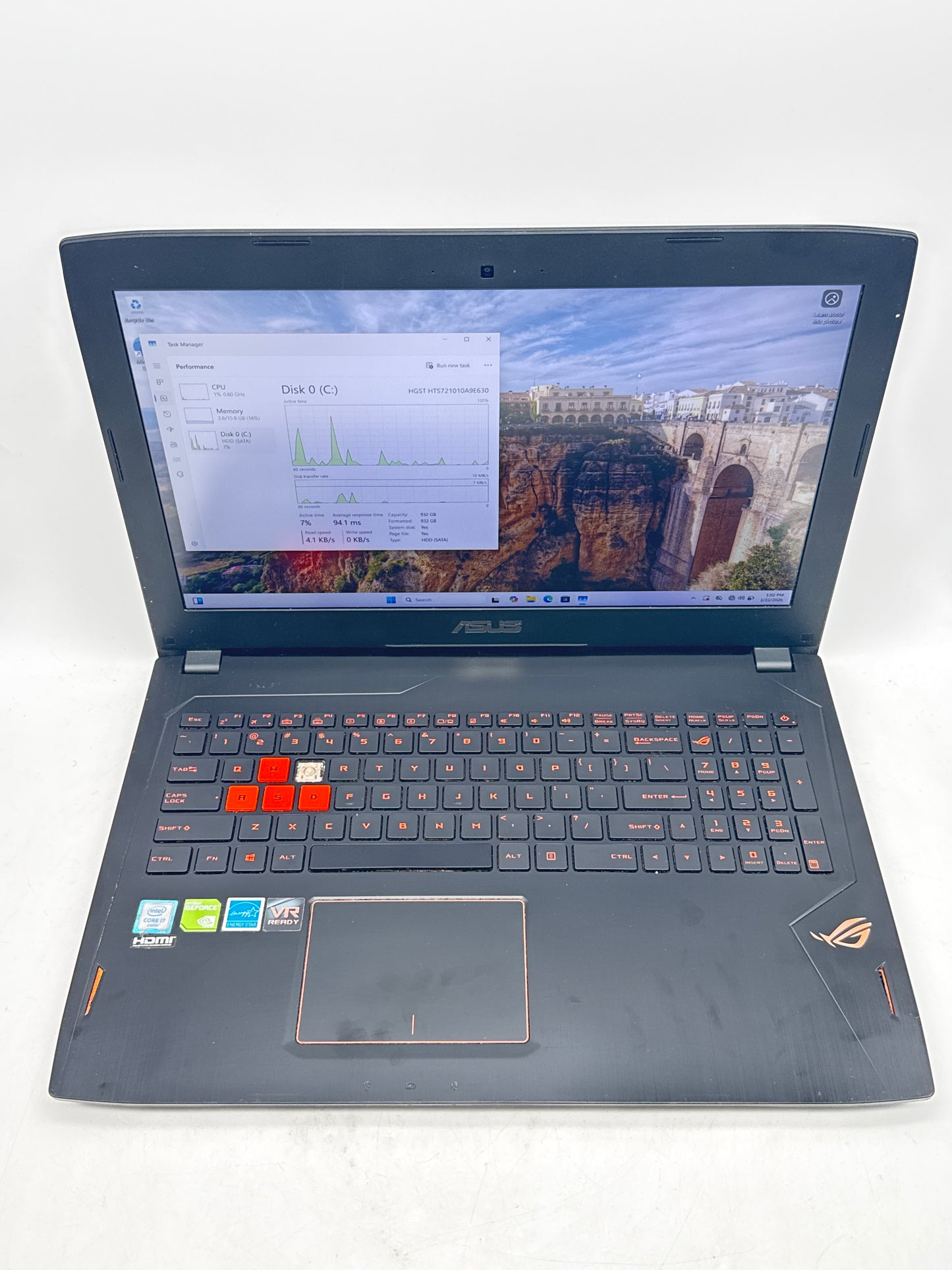 Asus ROG GL502V Gaming Laptop i7-6700HQ GTX 1060 16GB RAM 1TB HDD