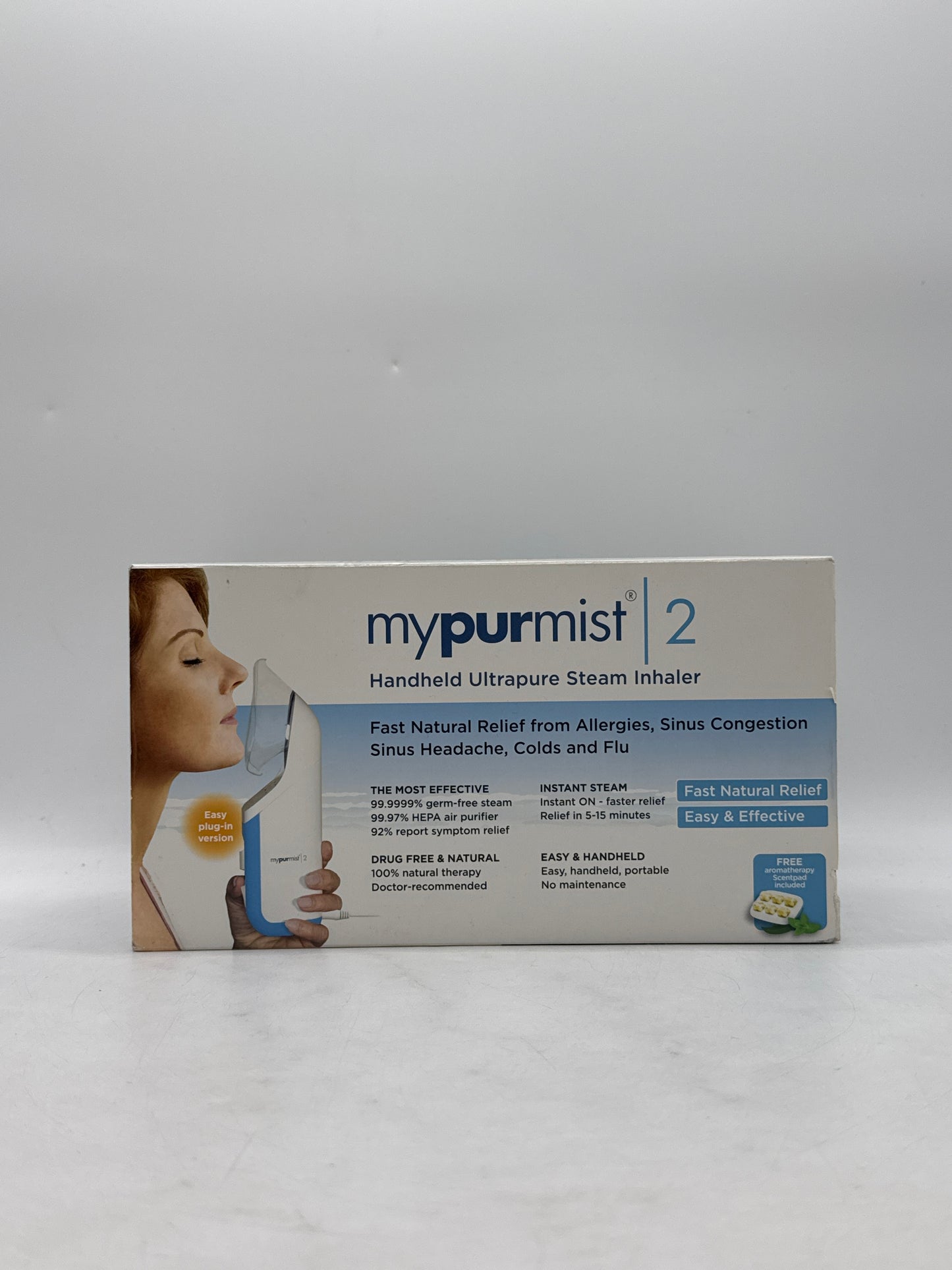 New MyPurMist 2 Handheld Ultrapure Sinus Steam Inhaler Kit - MPM2