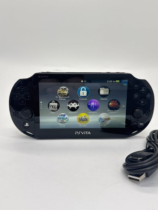 Sony PlayStation Vita PCH-2001 Black Console w/ Charger #87 Missing L & R Buttons AS IS