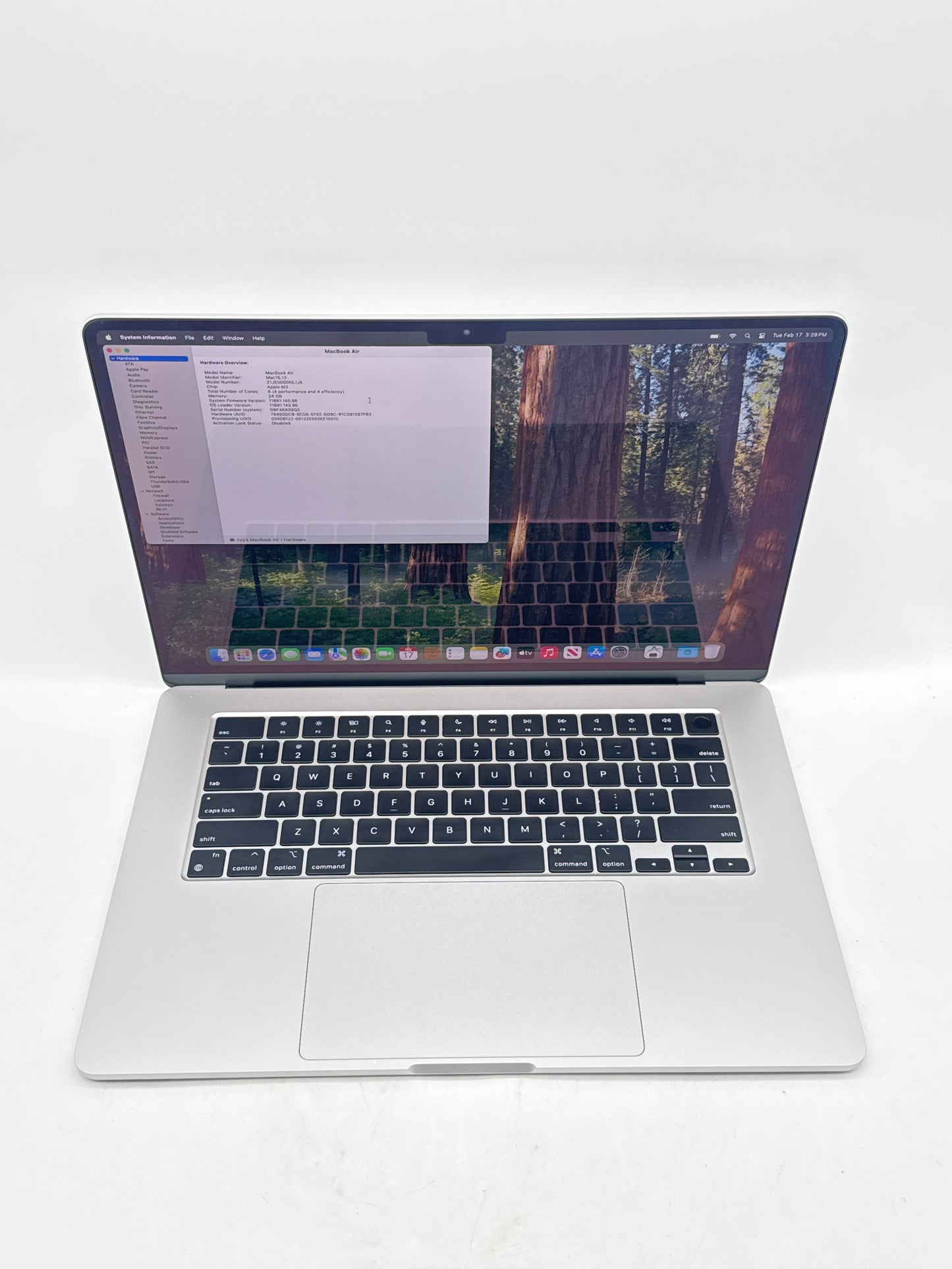 Apple MacBook Air 15-inch A3114 M3 24GB RAM 1TB SSD 2024 Silver